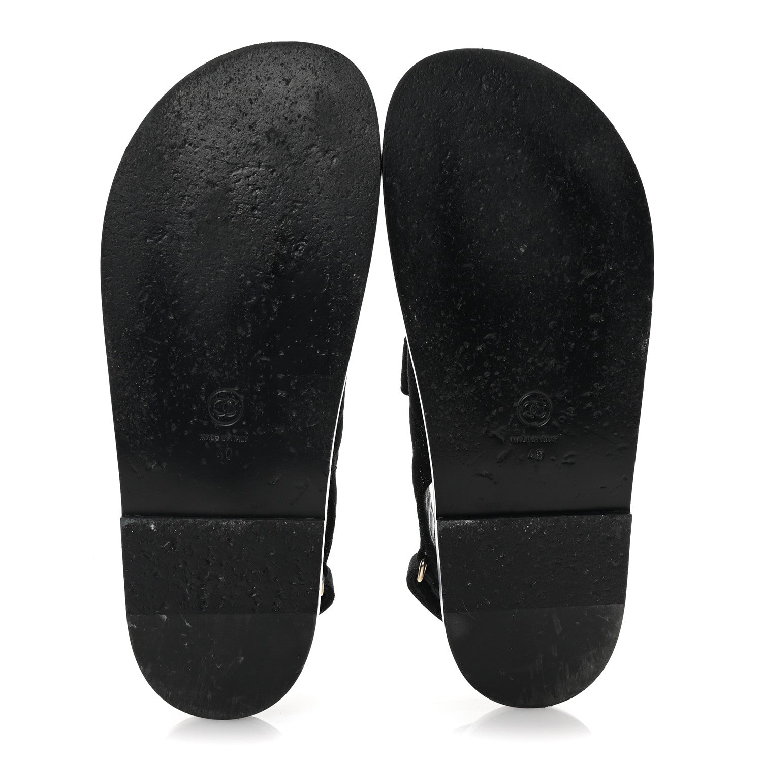 Suede Calfskin Glitter Crystal Velcro Dad Sandals 40 Black