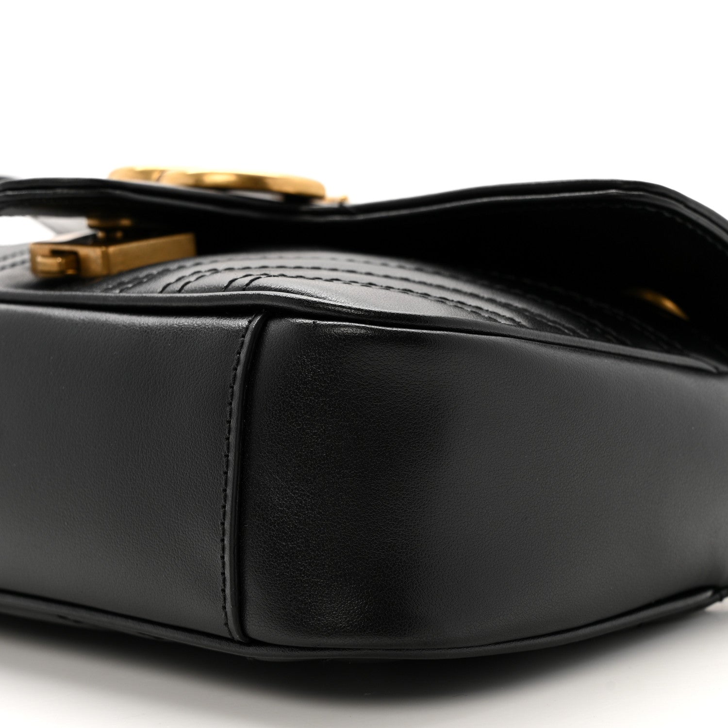 Calfskin Matelasse Mini GG Marmont Shoulder Bag Black