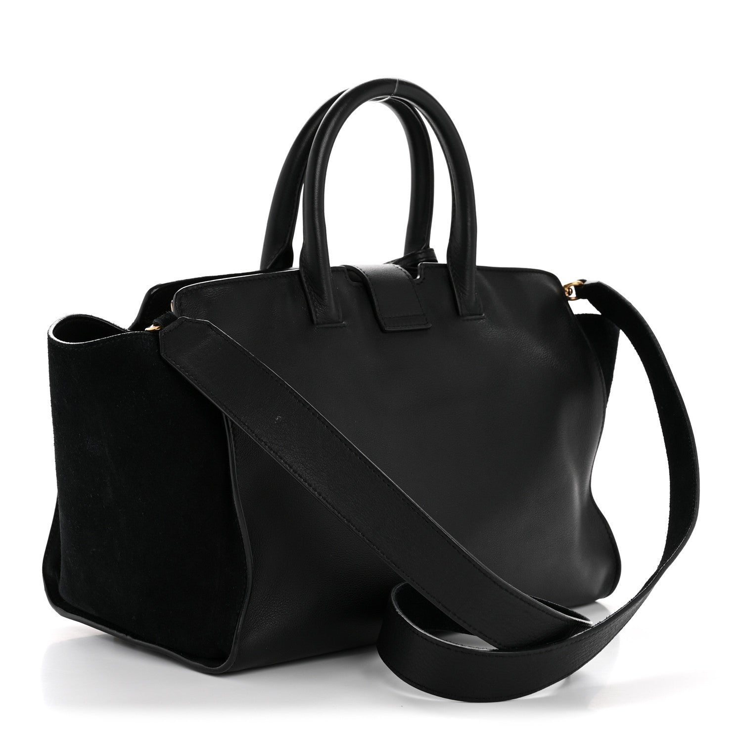 Calfskin Suede Small Monogram Downtown Cabas Black