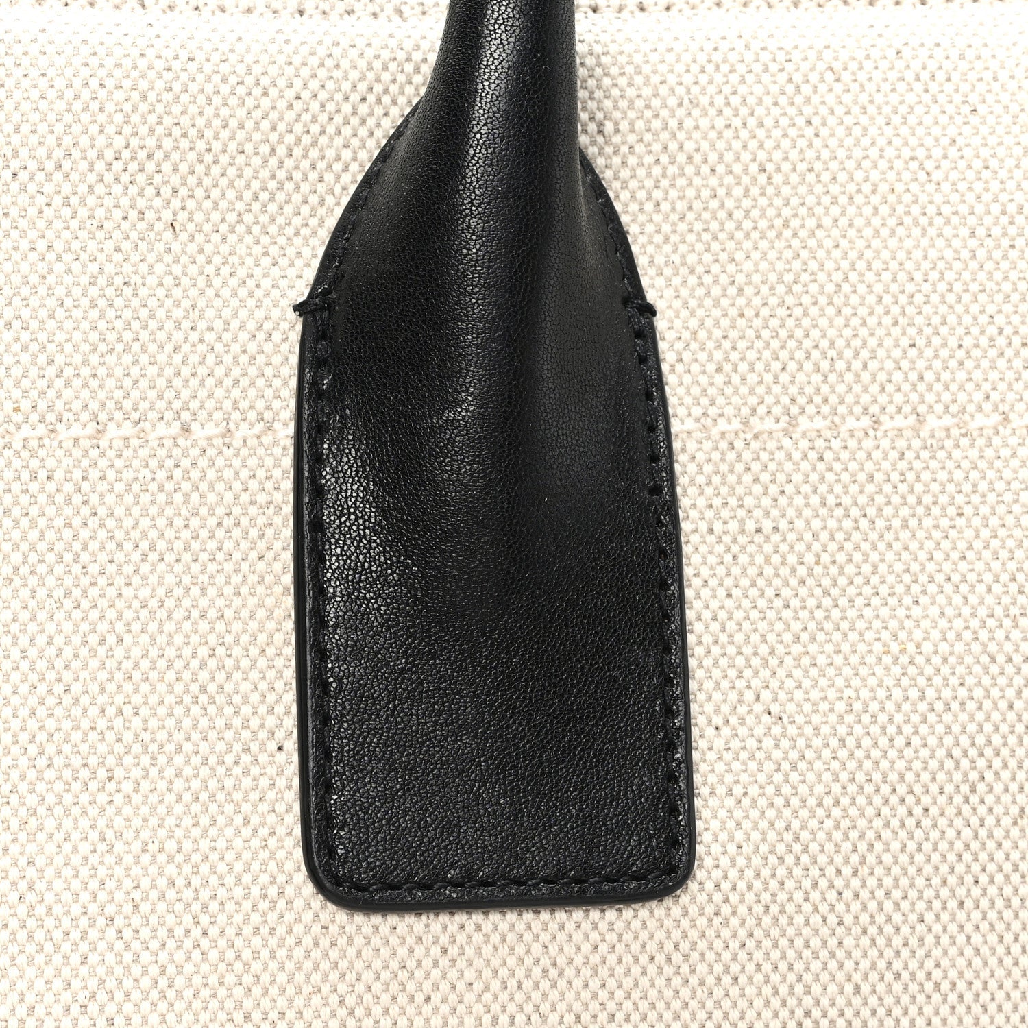 Linen Calfskin Small Rive Gauche Tote Natural Black