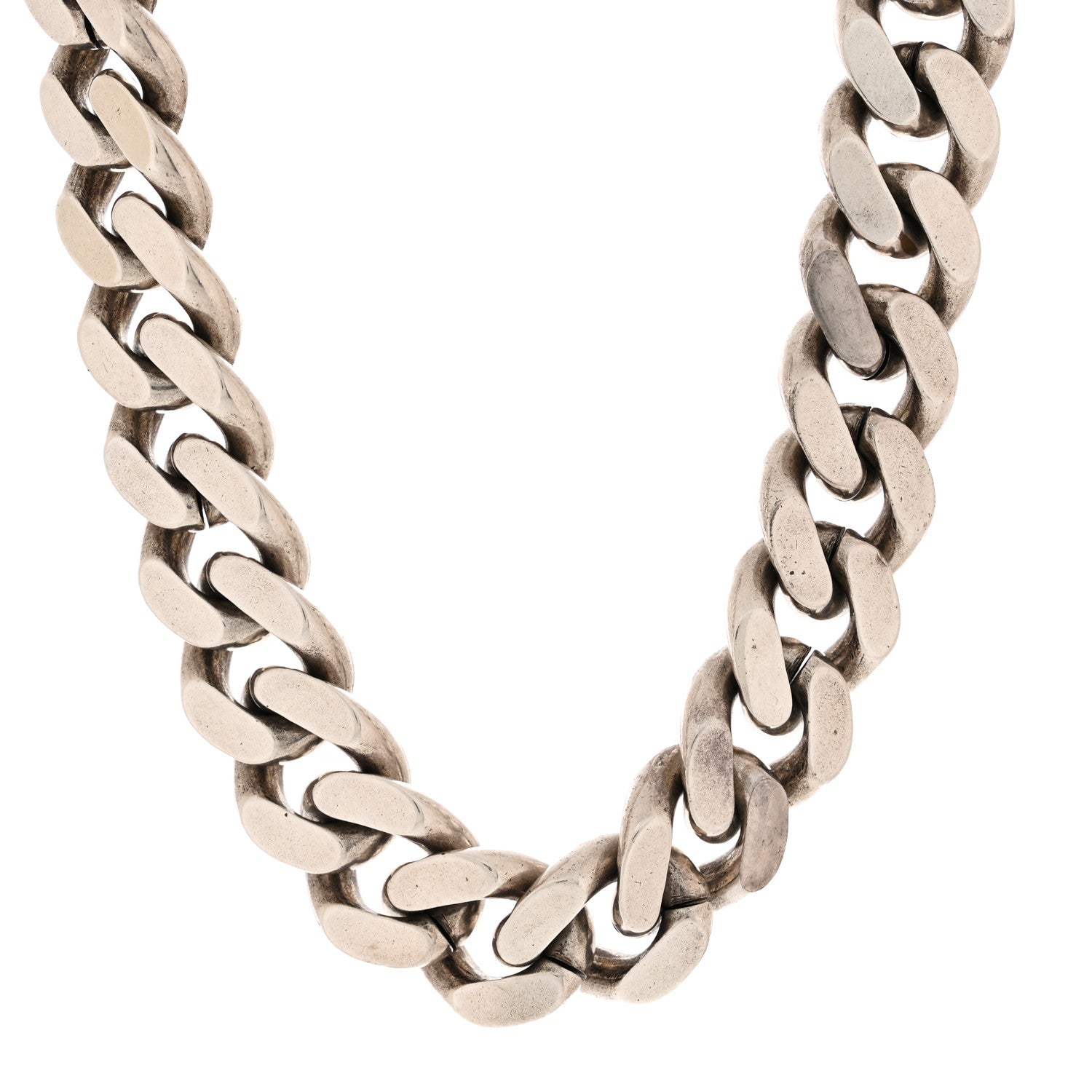 Metal Curb Chain Necklace Oxidized Silver
