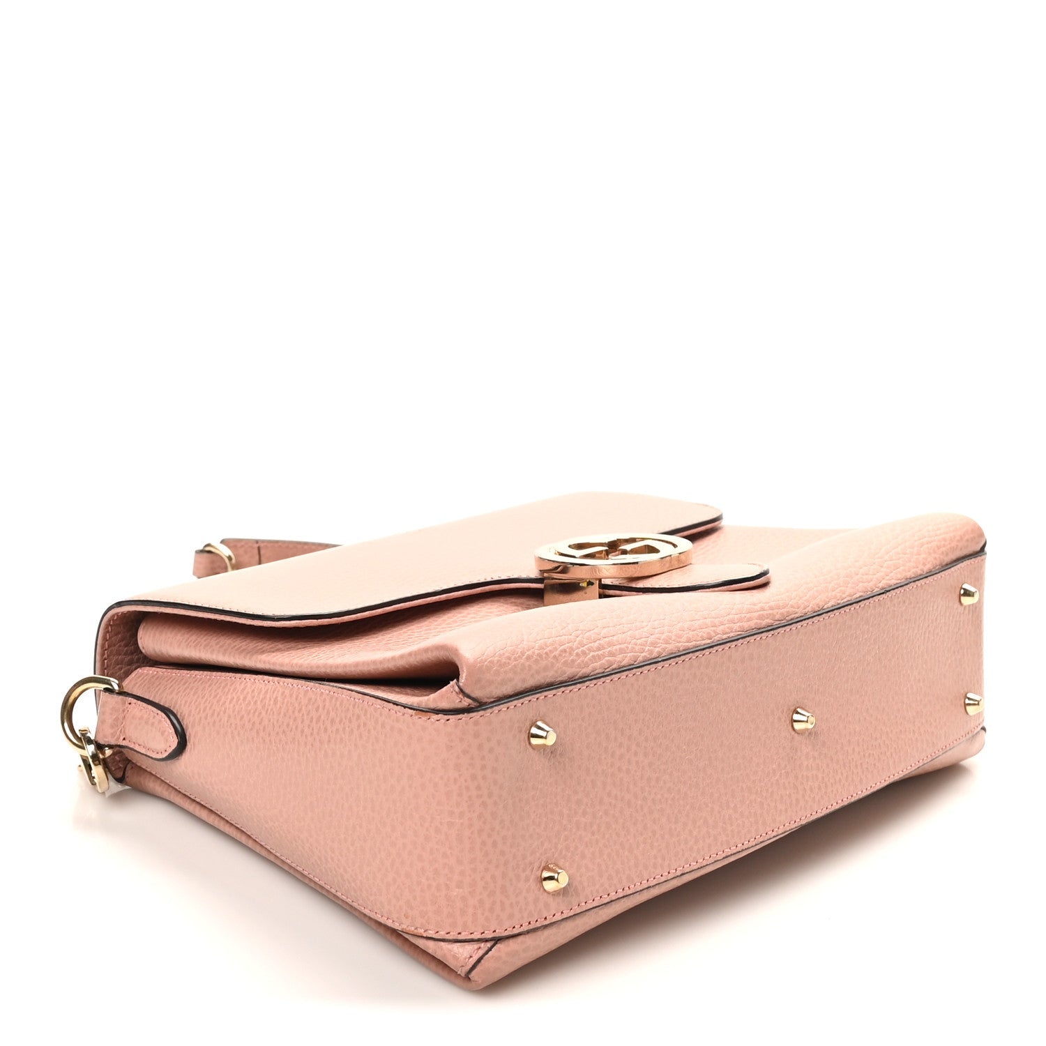 Dollar Calfskin Interlocking G Top Handle Shoulder Bag Soft Pink
