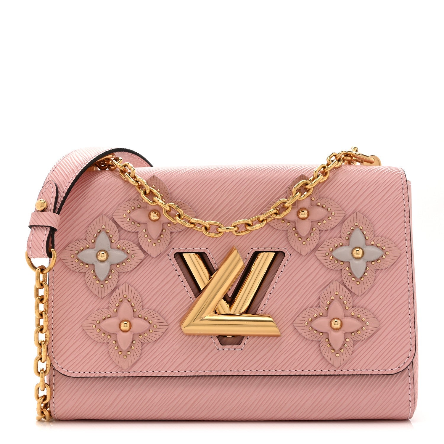 Epi Couture’s Flower Twist Shoulder Bag MM Rose Ballerine