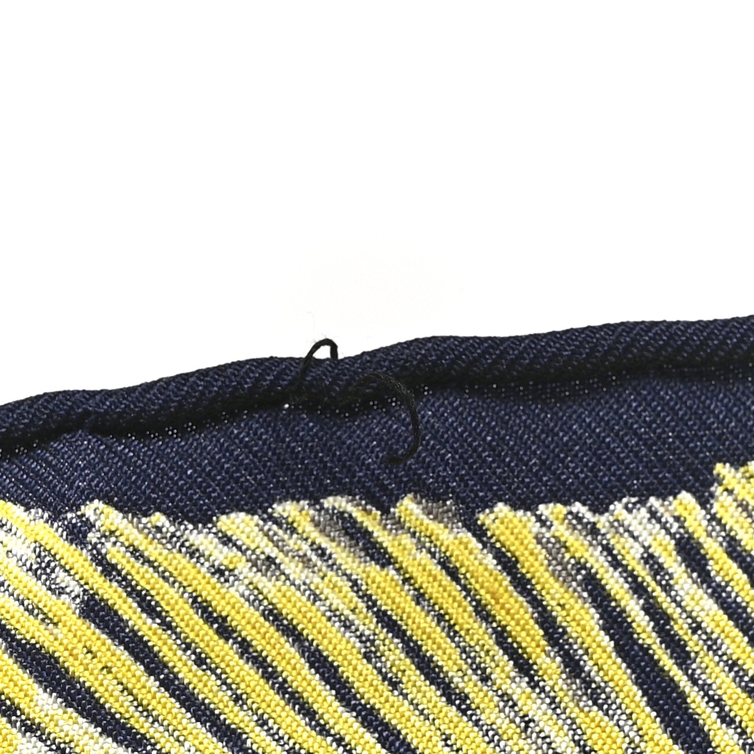 Silk Camellia Moons Scarf Navy Yellow