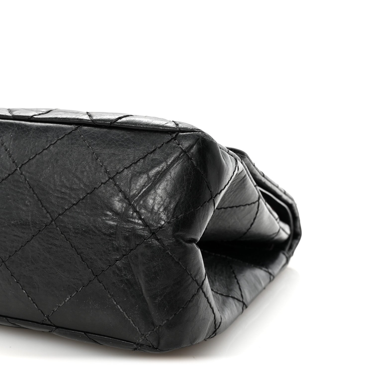 Aged Calfskin Quilted 2.55 Reissue 227 Flap Black