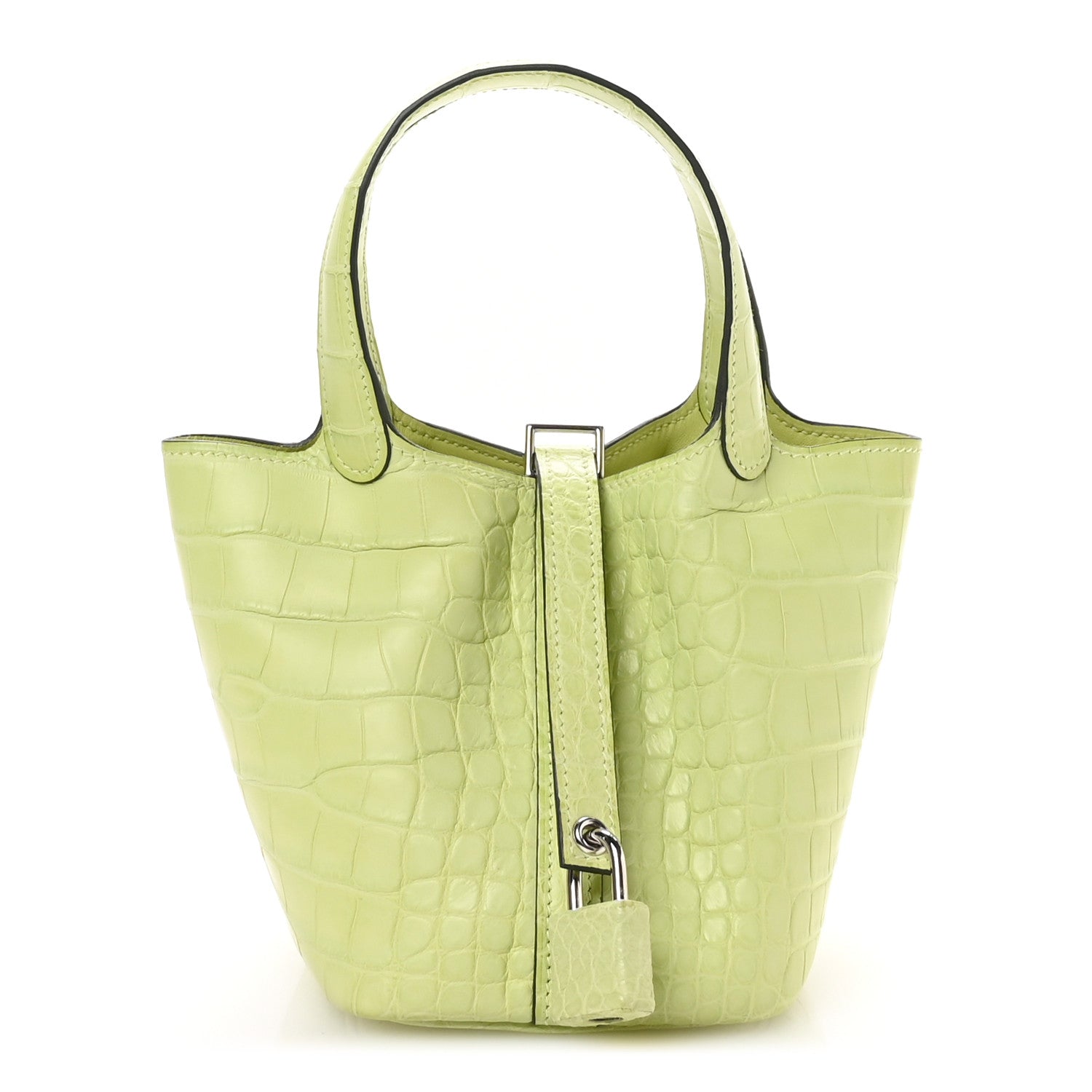 Matte Alligator Micro Picotin Lock Jaune Bourgeon