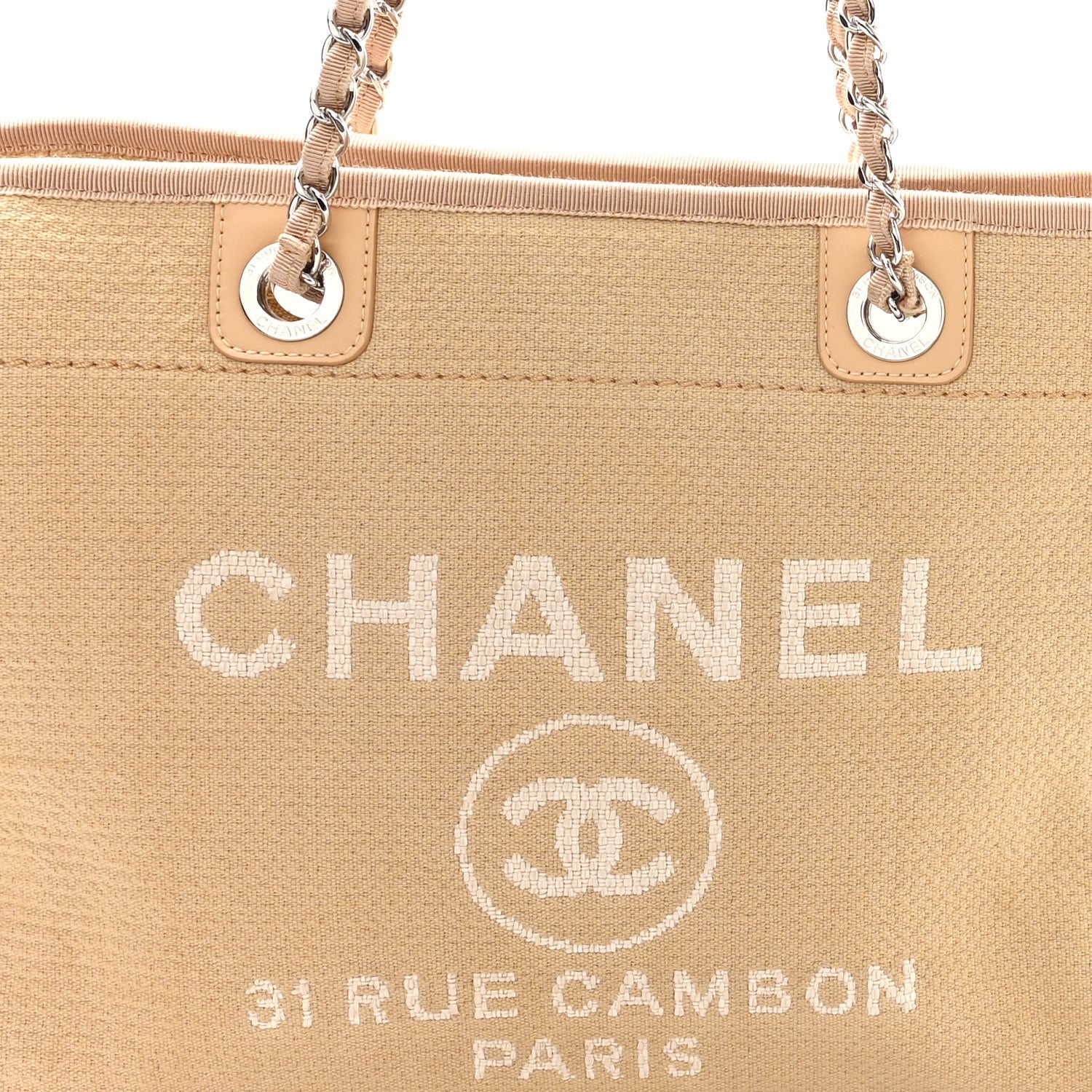 Mixed Fibers Small Deauville Tote  Beige