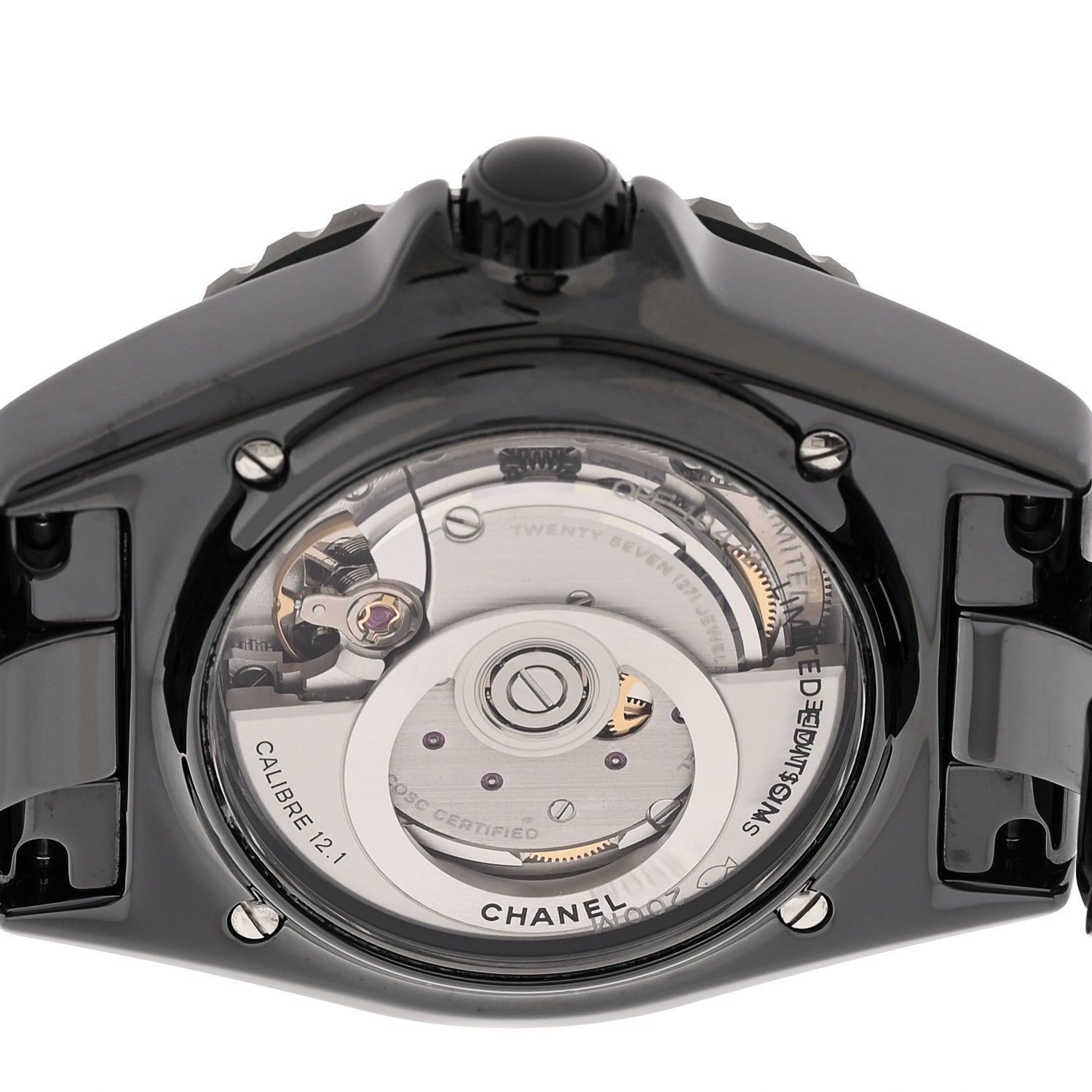 Stainless Steel Ceramic Diamond 38mm J12 Interstellar Automatic Watch Black