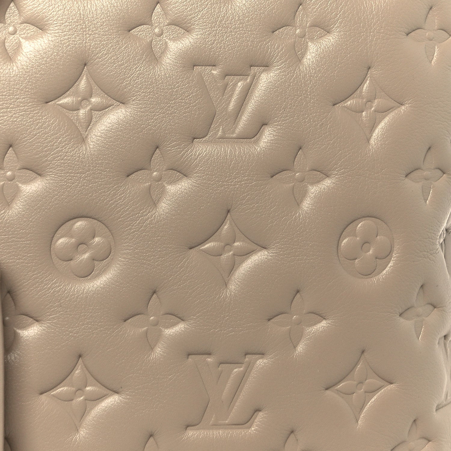 Lambskin Embossed Monogram Coussin Hobo MM Galet