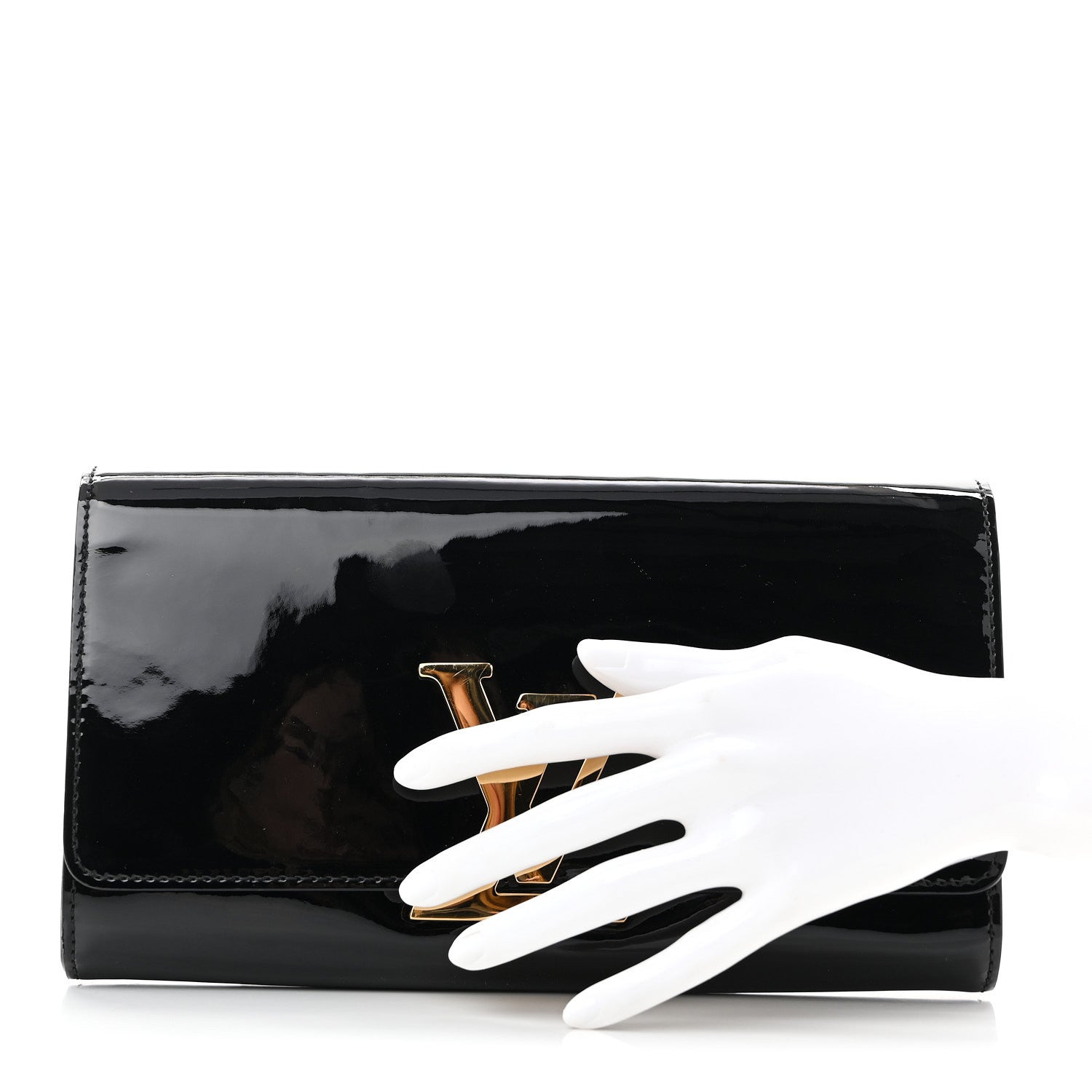 Patent Louise Clutch Black