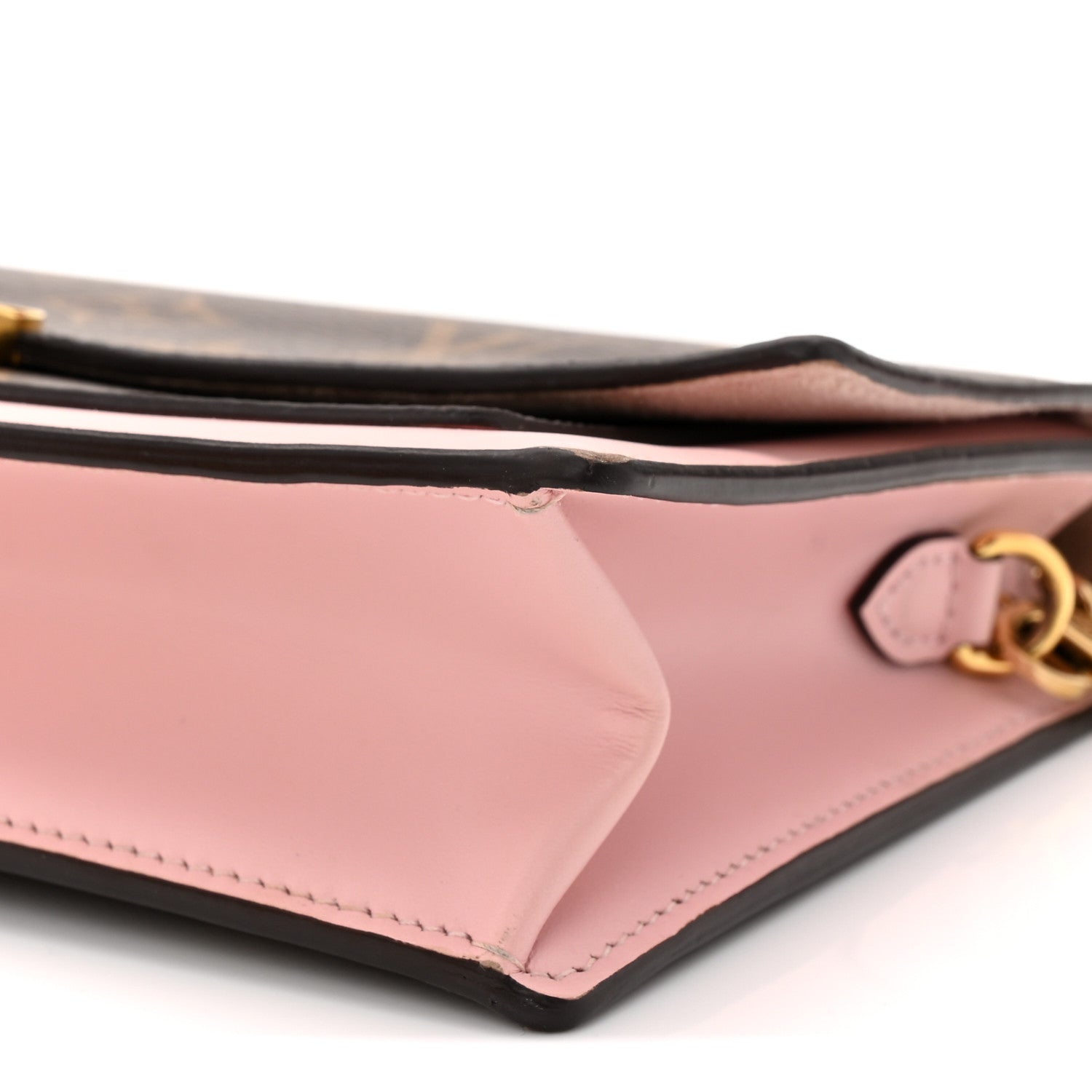 Monogram Flore Chain Wallet Rose Ballerine