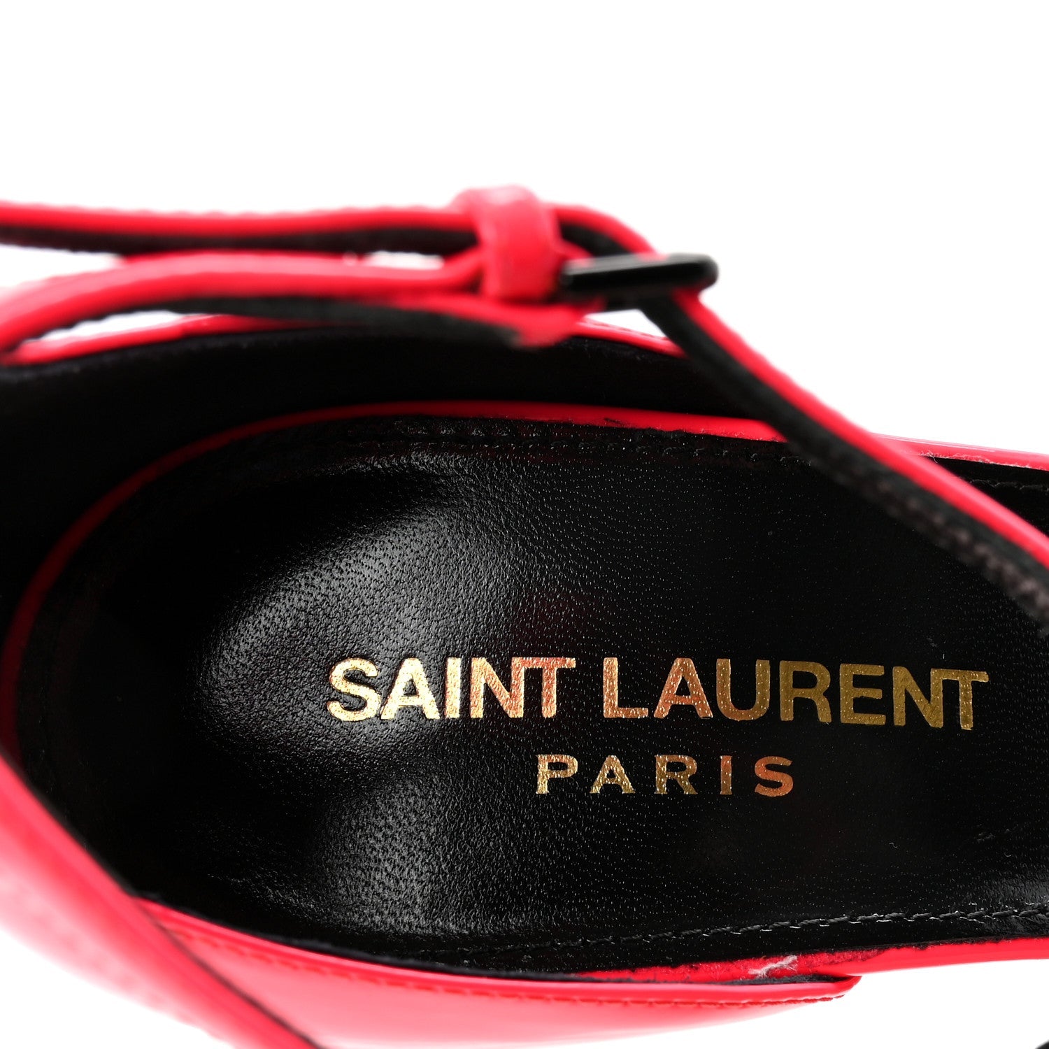 Patent Calfskin Amber 105 Ankle Strap Sandals 39.5 Fuchsia Fluo