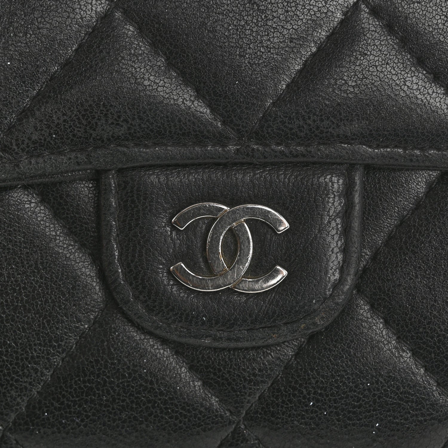 Lambskin Quilted Medium Flap Wallet Black