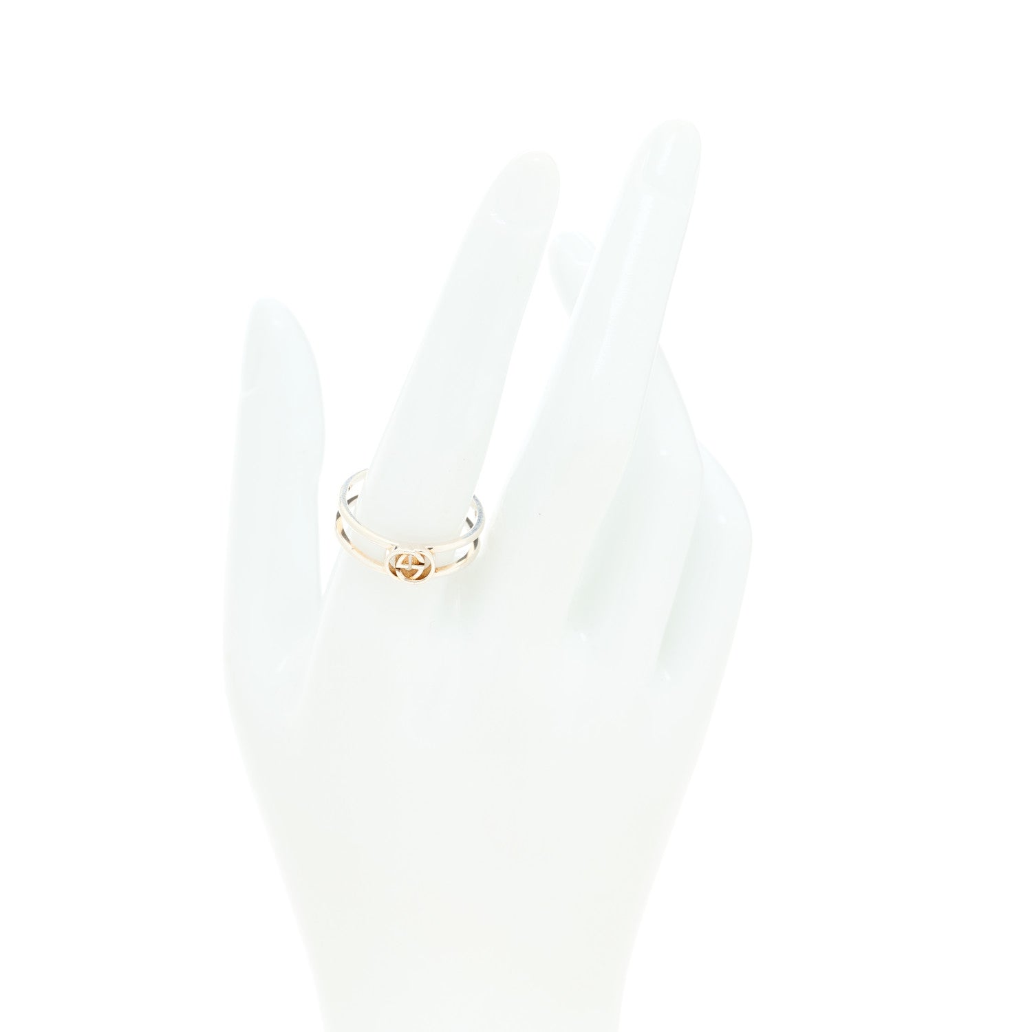 Sterling Silver 6mm Interlocking G Open Band Ring 60 9.25