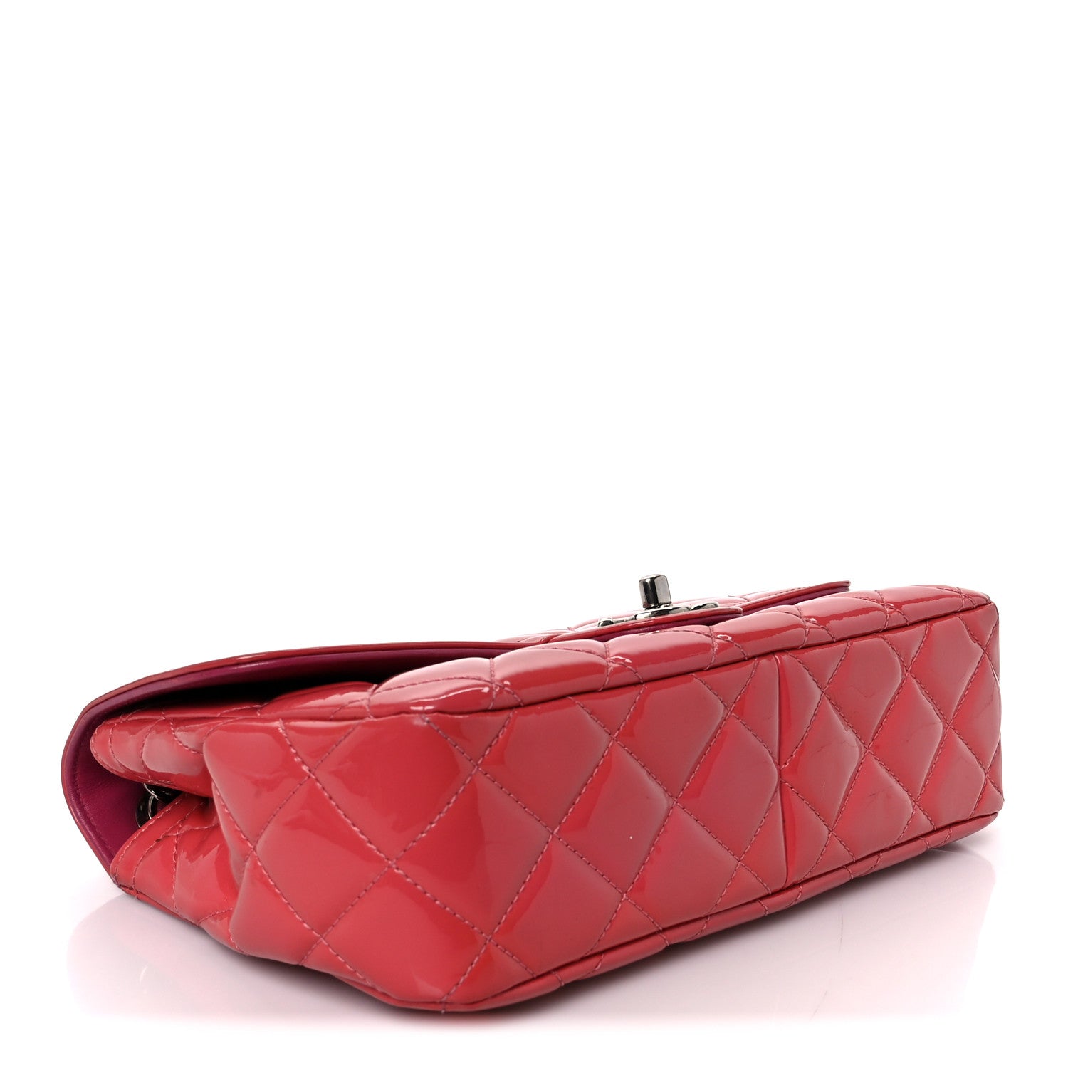 Patent Quilted Large Coco Shine Flap Pink