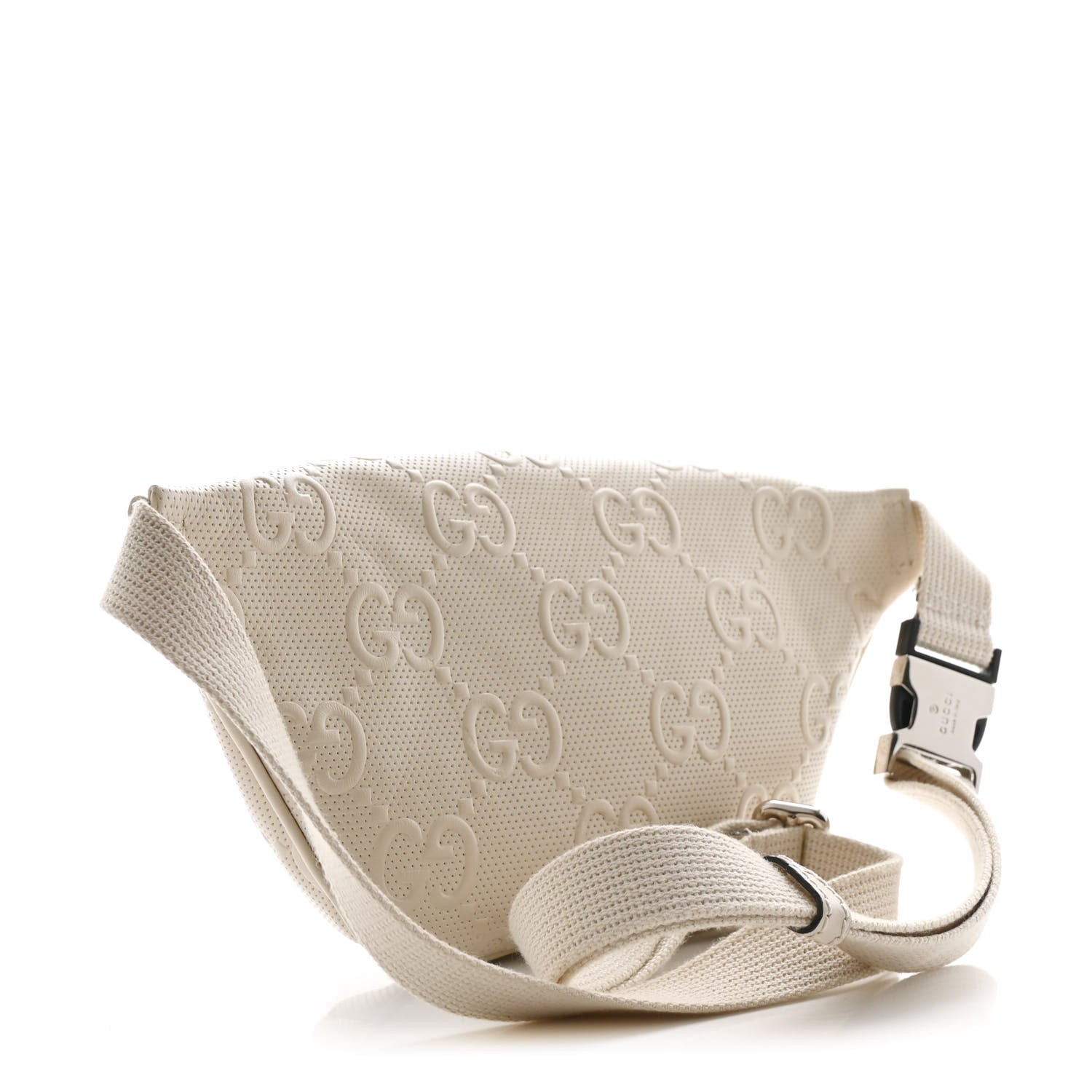 Calfskin GG Tennis Embossed Belt Bag Mystic White