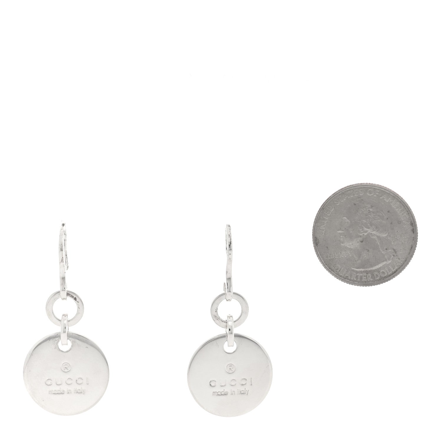 Sterling Silver Trademark Round Drop Earrings