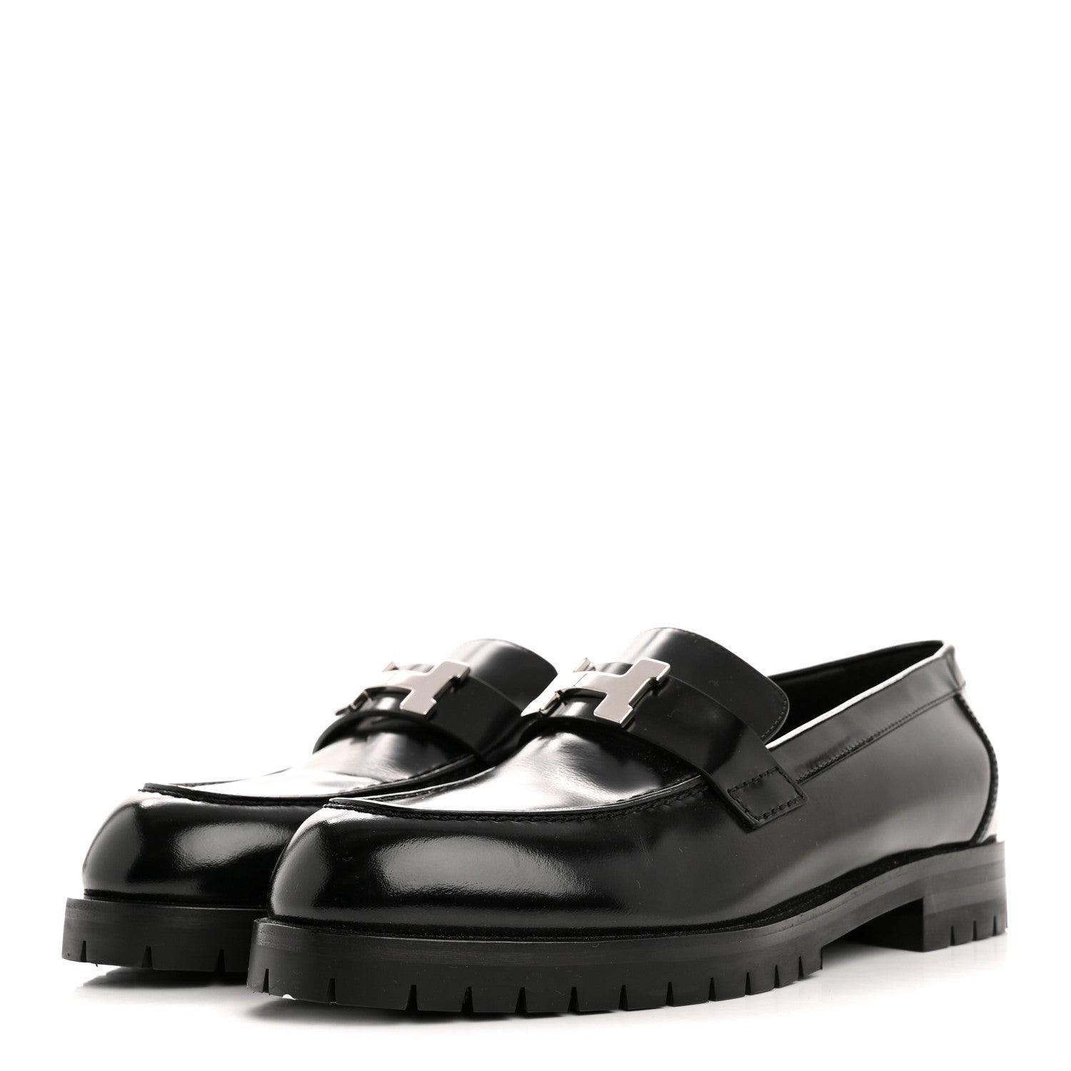 Calfskin Womens Faubourg Loafers 38 Black
