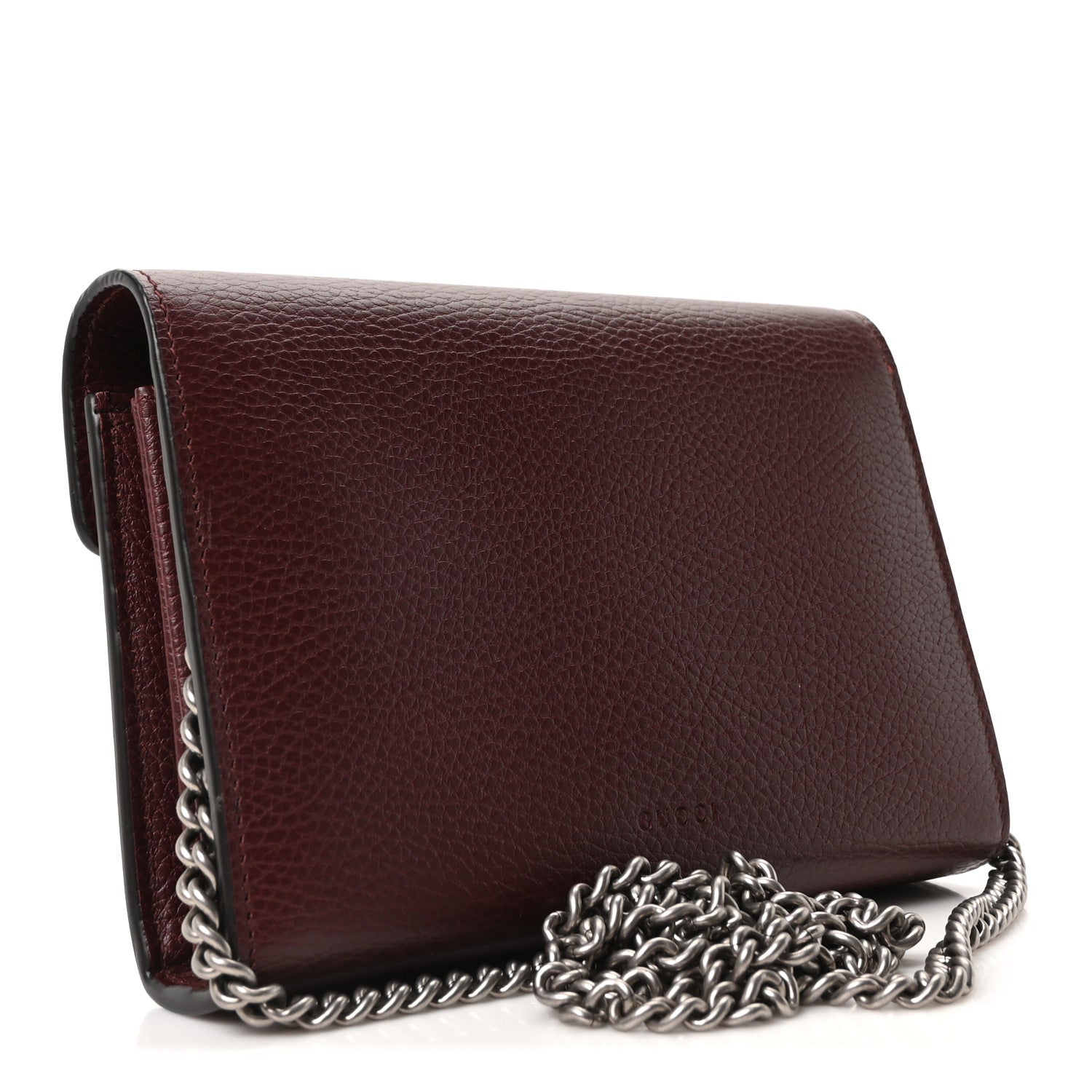Dollar Calfskin Crystal Mini Dionysus Chain Wallet Vintage Bordeaux