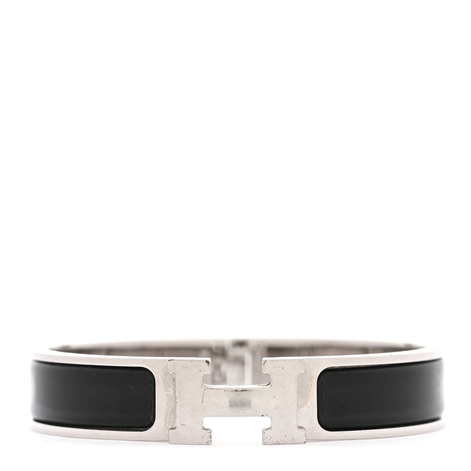 Enamel Narrow Clic Clac H Bracelet PM Black