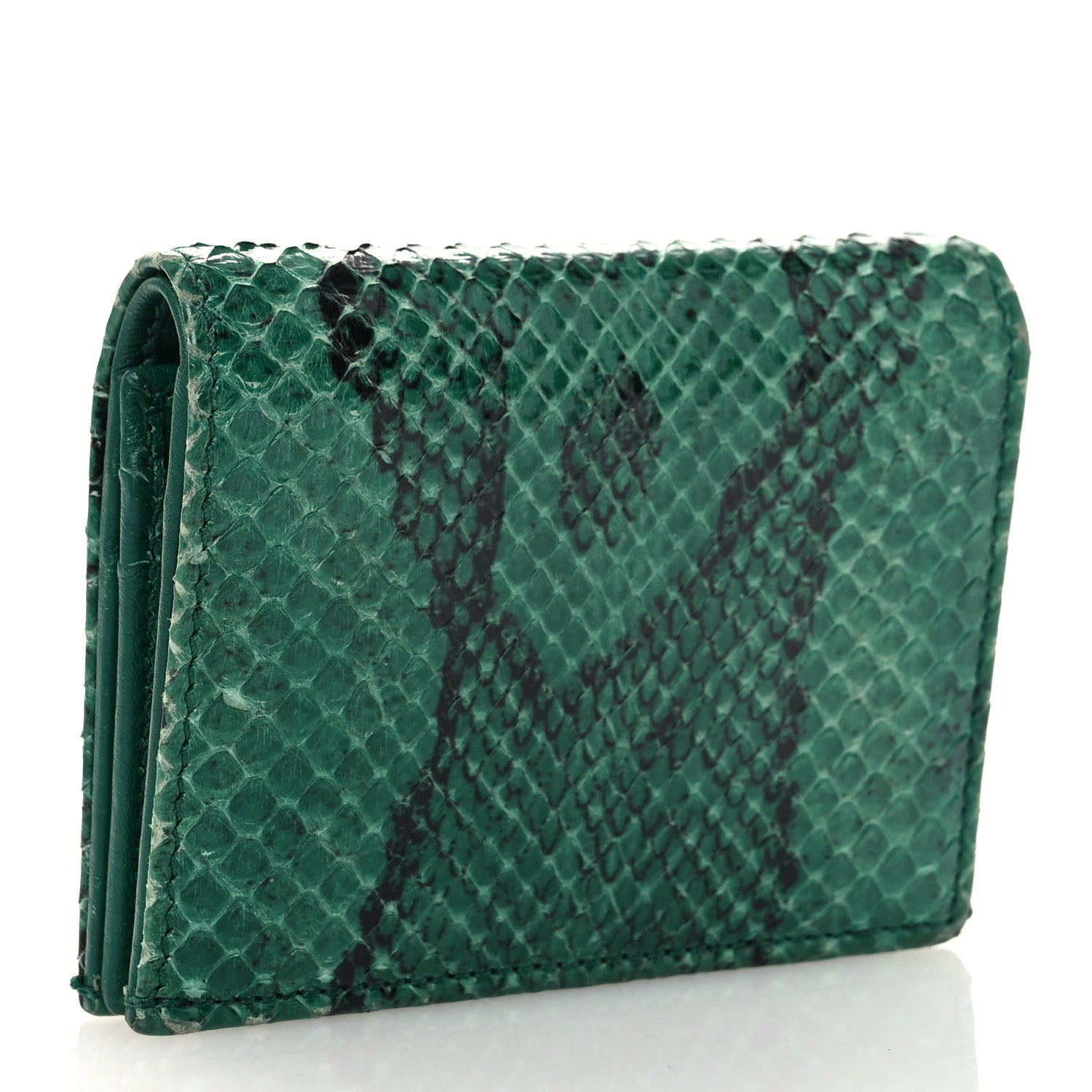 Snakeskin GG Marmont Card Case Green