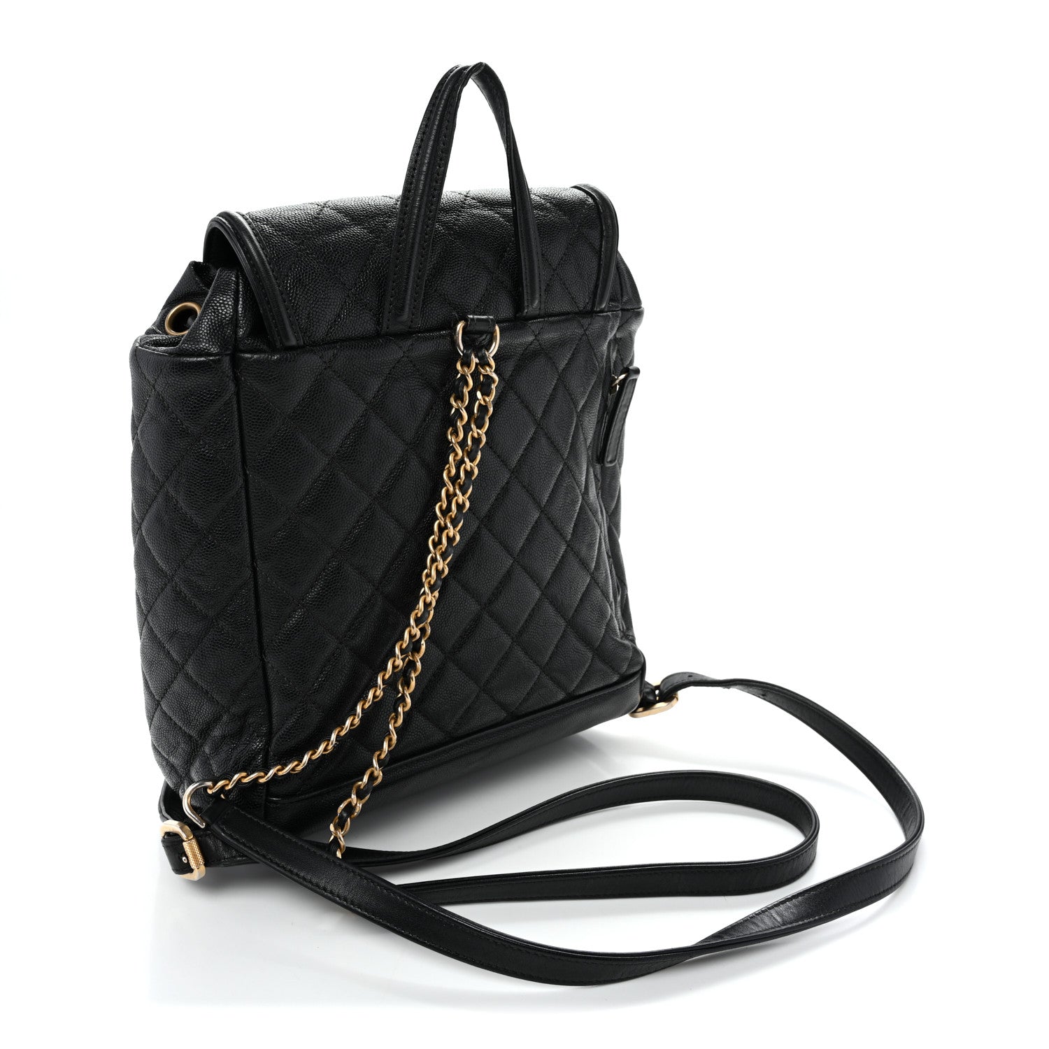 Caviar Quilted Small Filigree Backpack Black