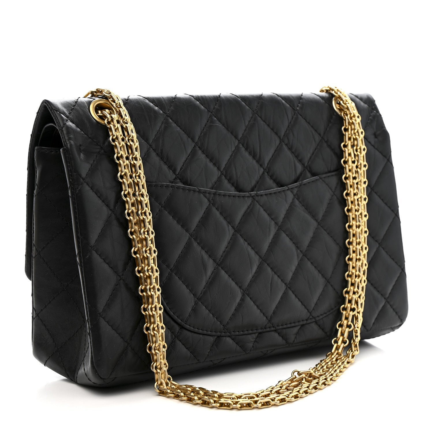 Aged Calfskin Quilted 2.55 Reissue 226 Flap Black