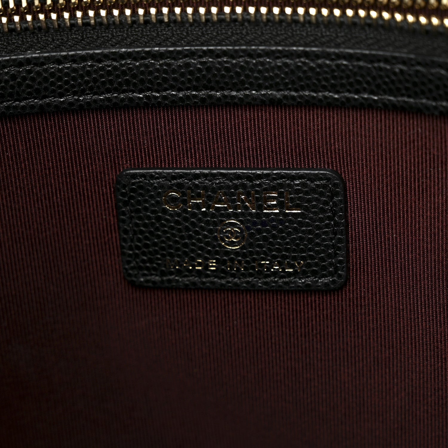 Caviar Quilted Large Cosmetic Case Black