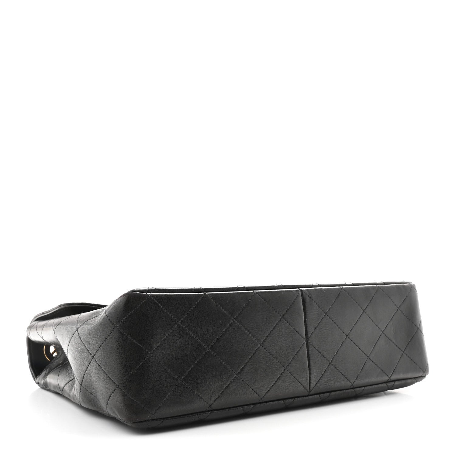 Lambskin Quilted Jumbo Single Flap Black