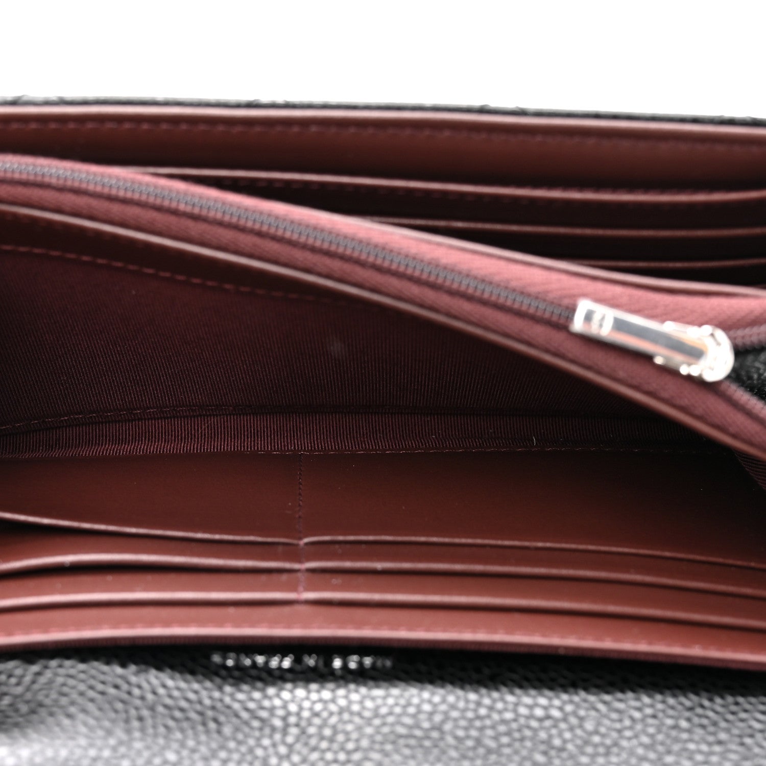Caviar Quilted Large Gusset Flap Wallet Black