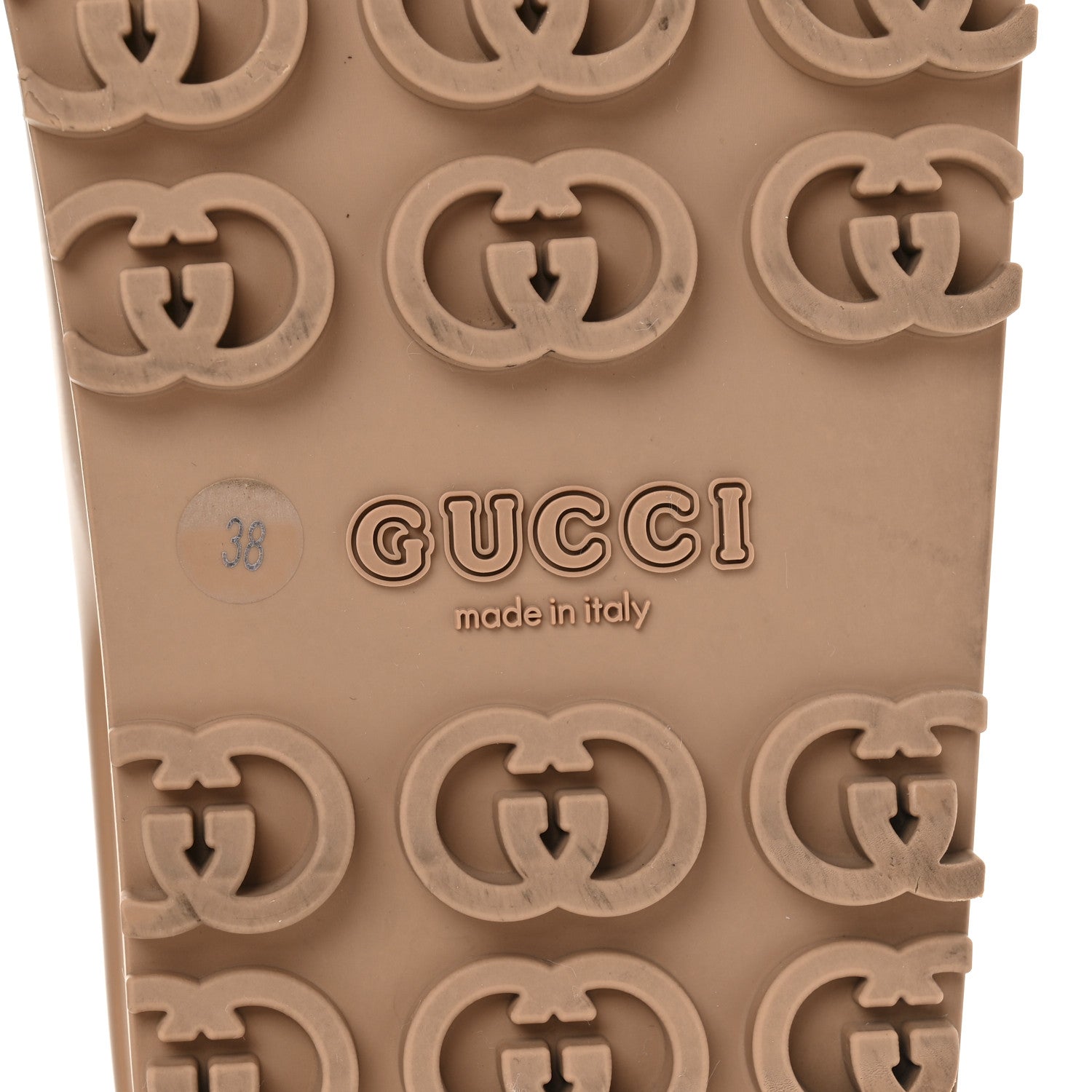 Soft Rubber Womens Interlocking G Platform 42mm Slide Sandals 37 Vintage Camel 38 Vintage Camel