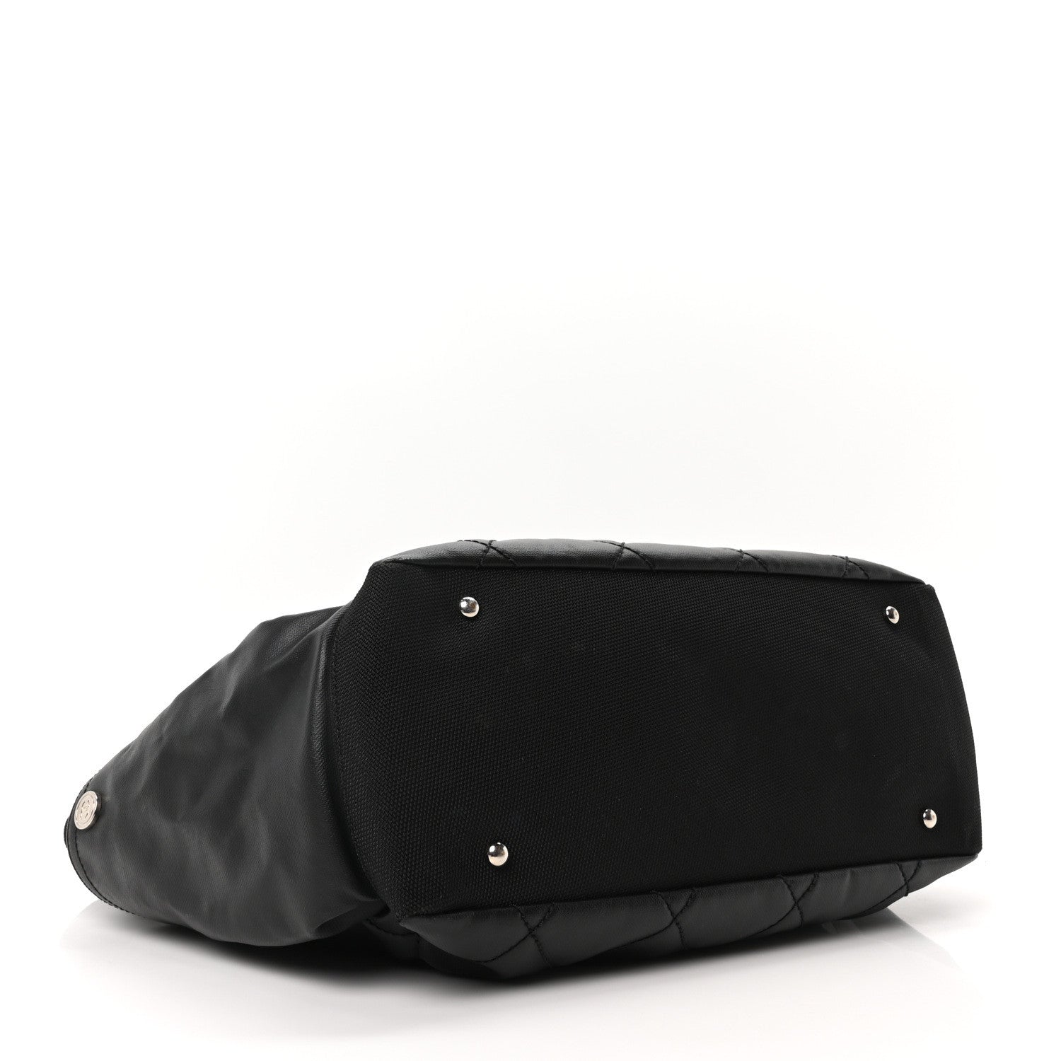 Coated Canvas Large Paris Biarritz Tote Black