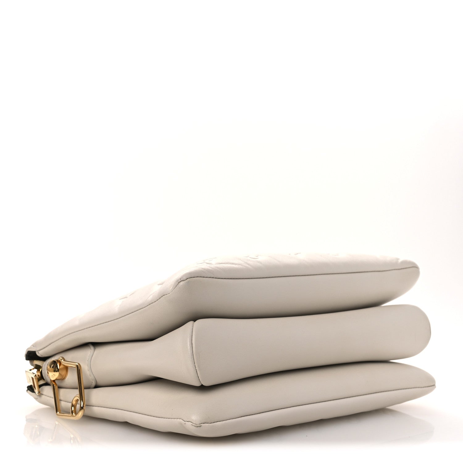 Lambskin Embossed Monogram Coussin PM Cream