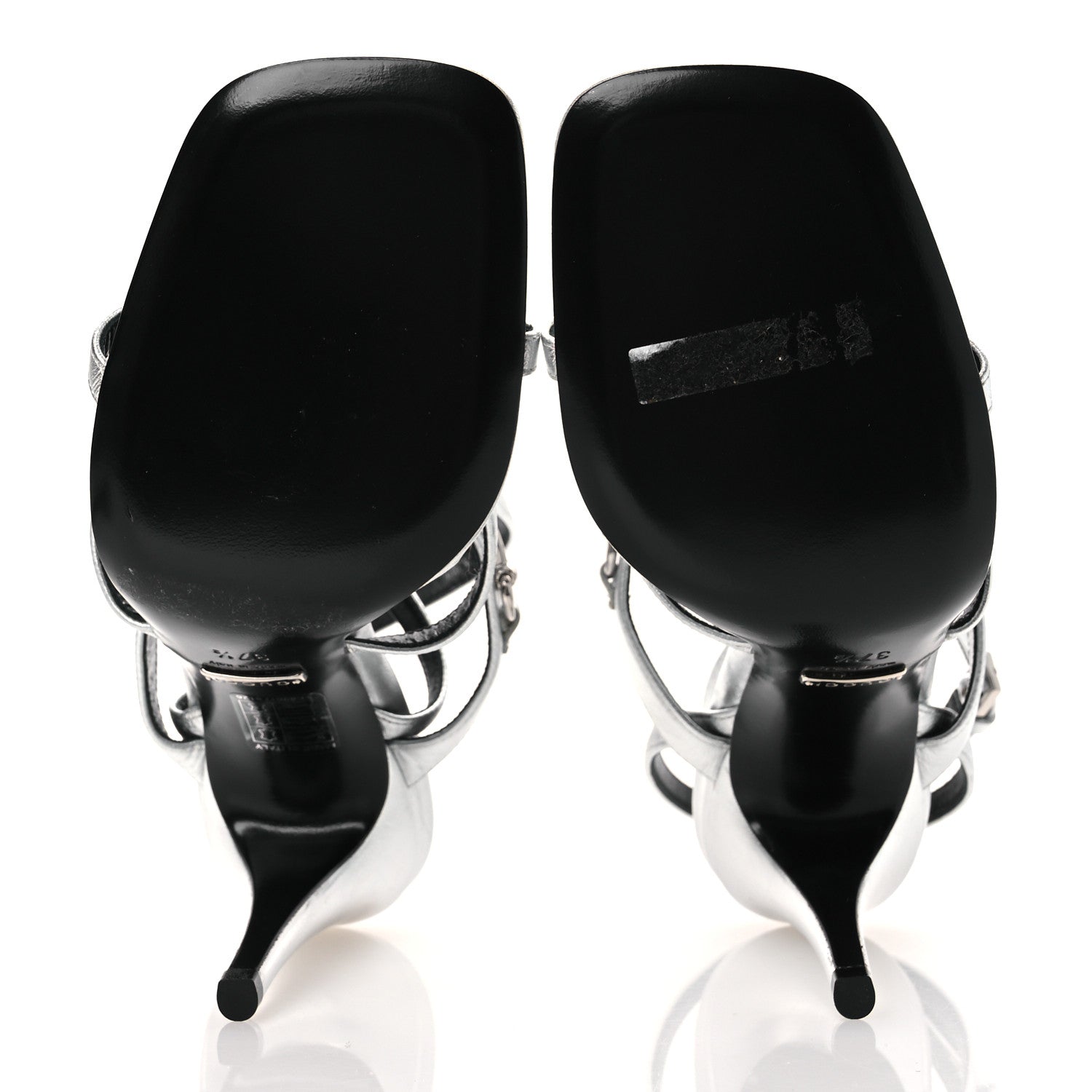 Nappa Silk High Heel Sandals 37.5 Argento