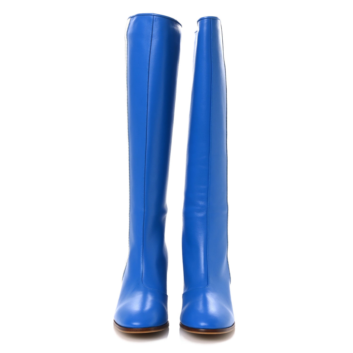 X ADIDAS Calfskin Elizabeth Knee Boots 39 Blue