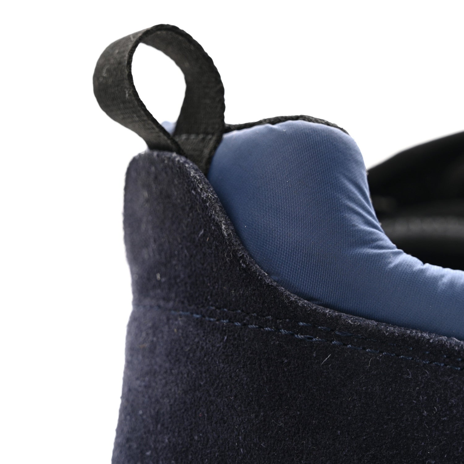 Nylon Suede Calfskin Womens Logo Sneakers 41 Dark Navy Blue