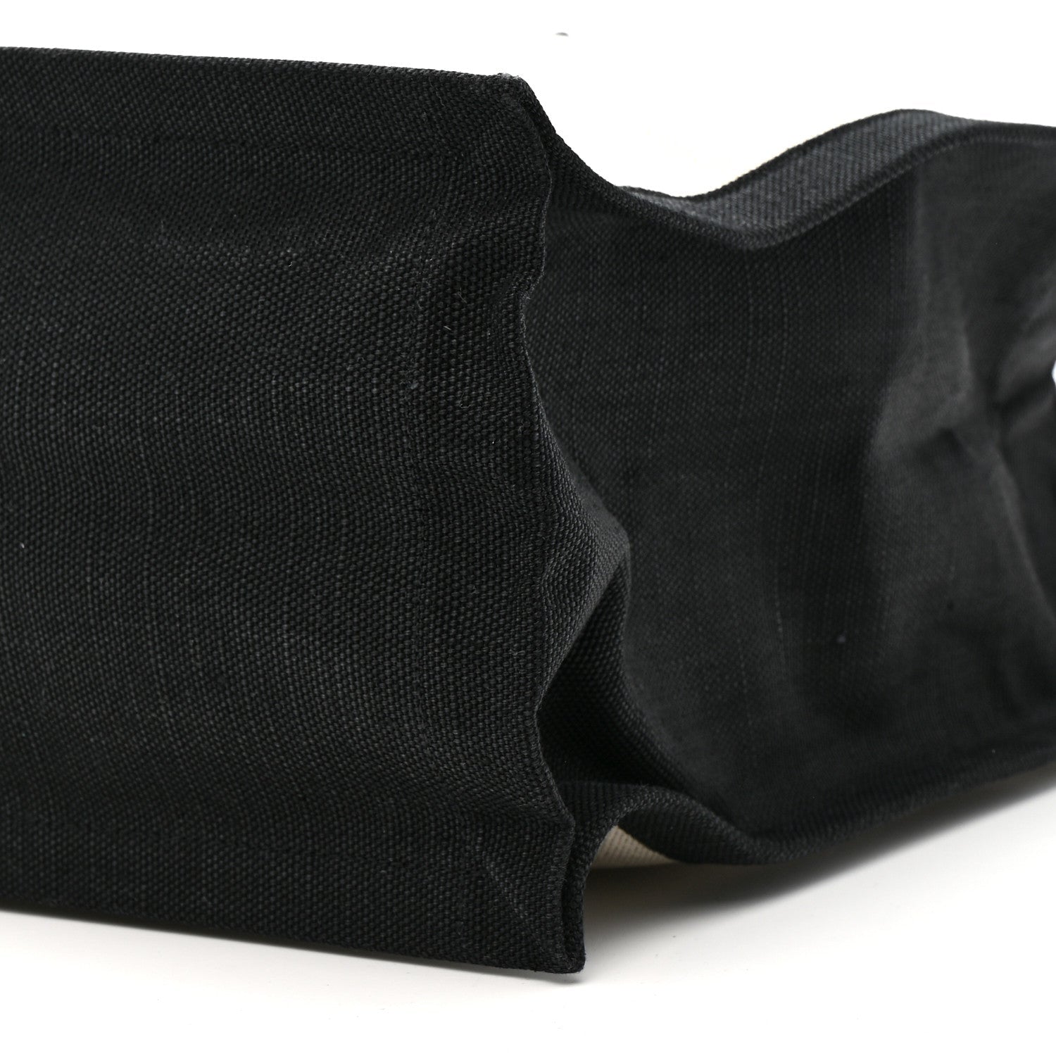 Linen Calfskin Rive Gauche Tote White Black