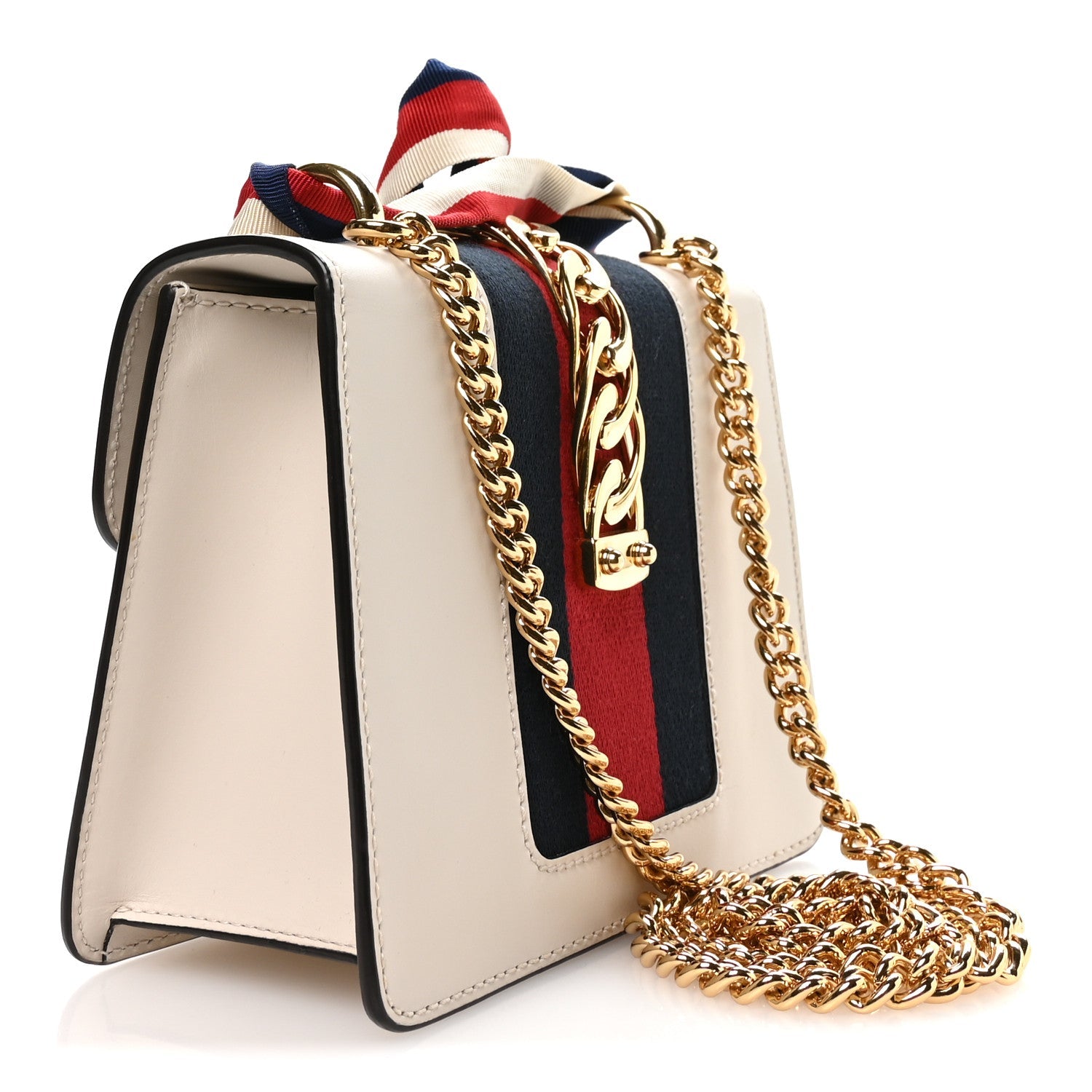 Calfskin Mini Sylvie Shoulder Bag White