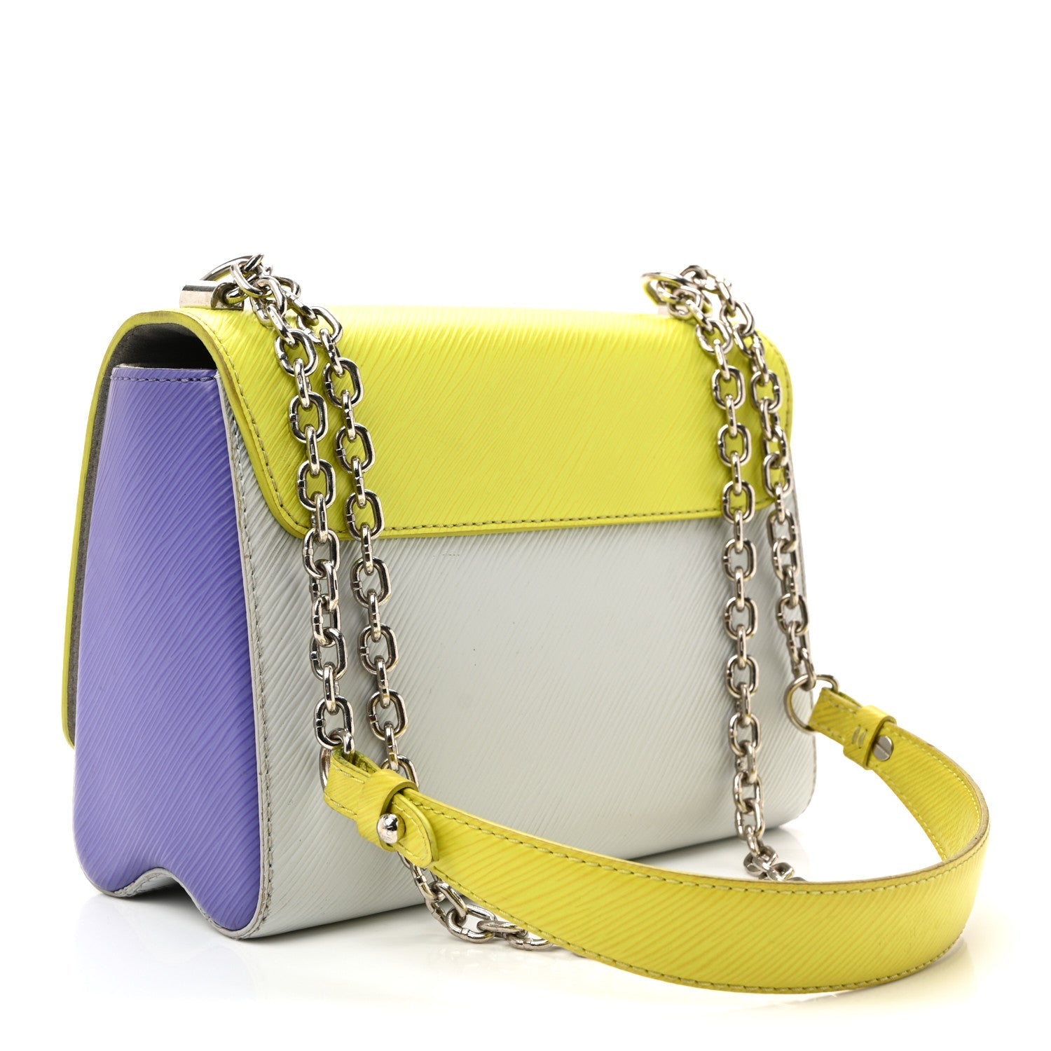 Epi Twist Shoulder Bag MM Purple Yellow Grey