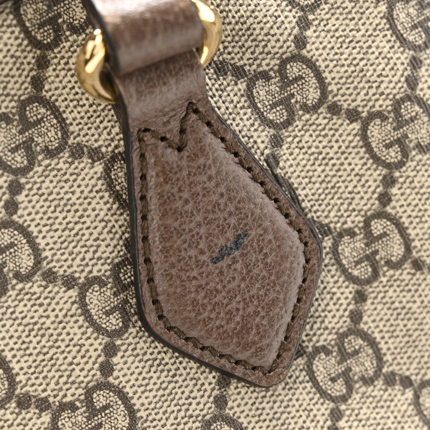 GG Supreme Monogram Textured Calfskin Web Medium Ophidia Shopping Tote Beige Ebony New Acero