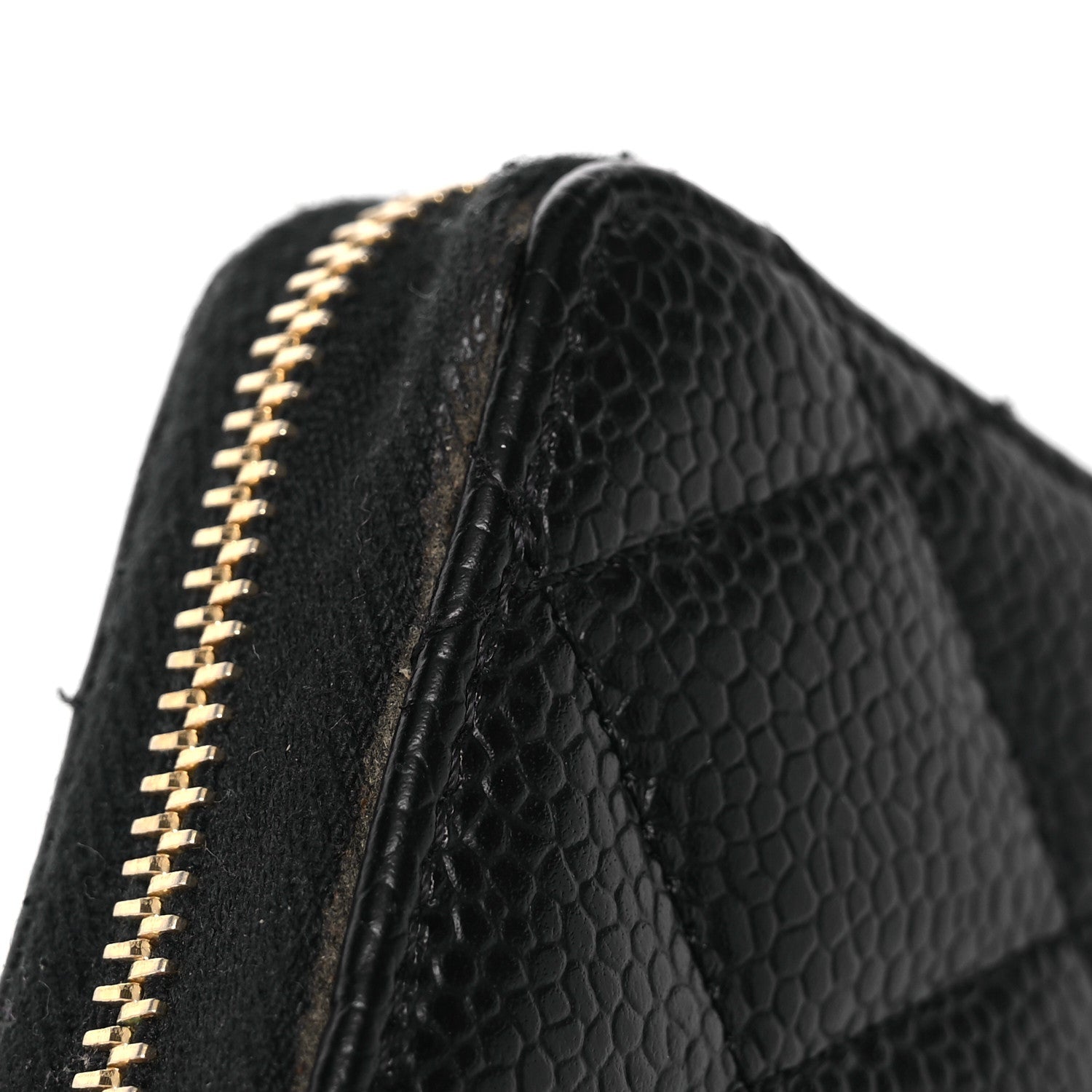 Caviar Quilted Classic Zipped Coin Purse Black
