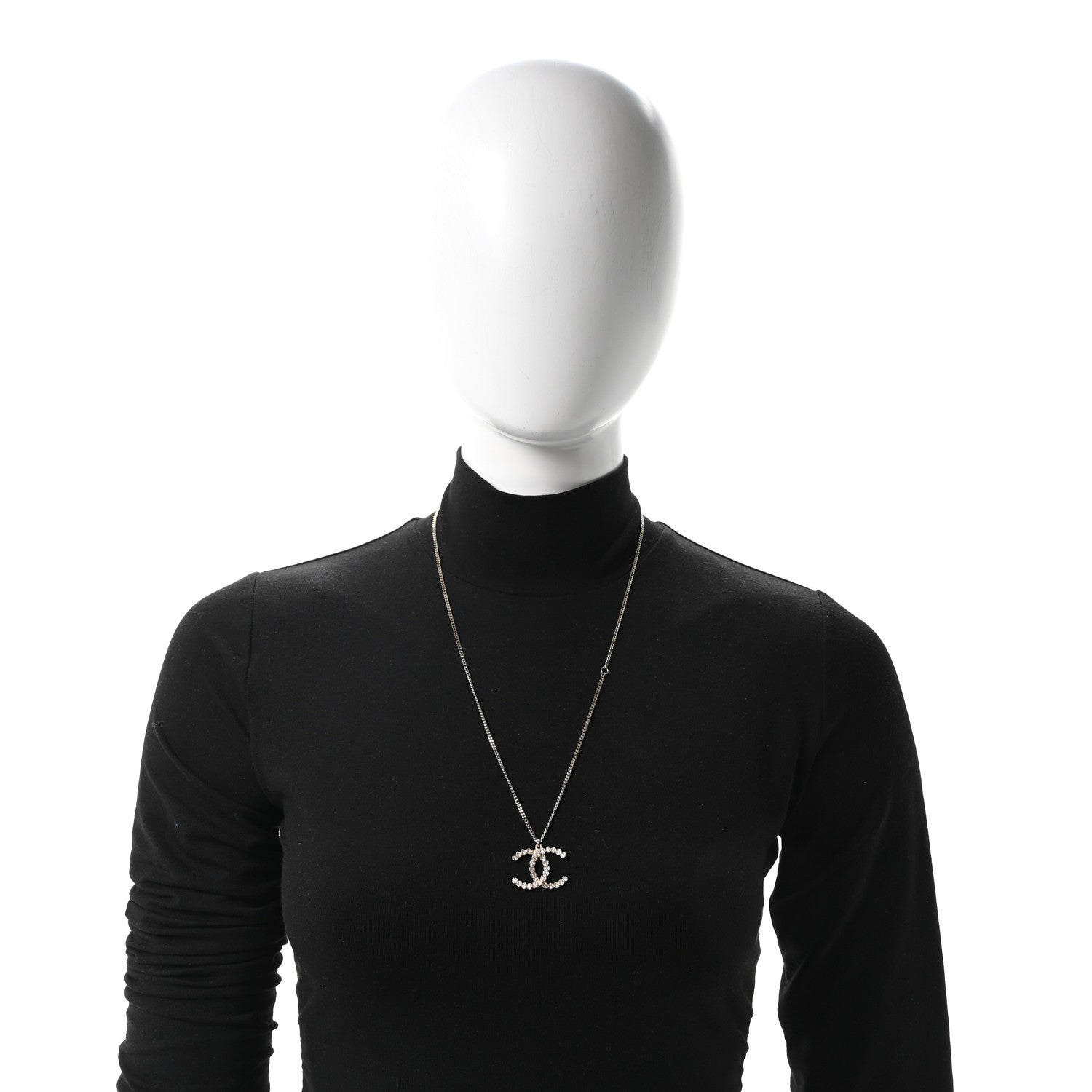 Crystal CC Pendant Necklace Gold