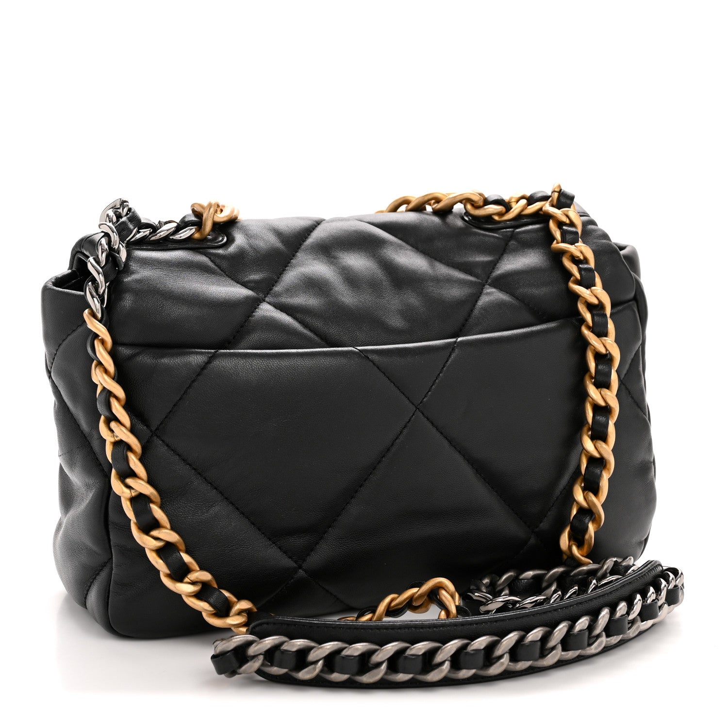 Lambskin Quilted Medium Chanel 19 Flap Black