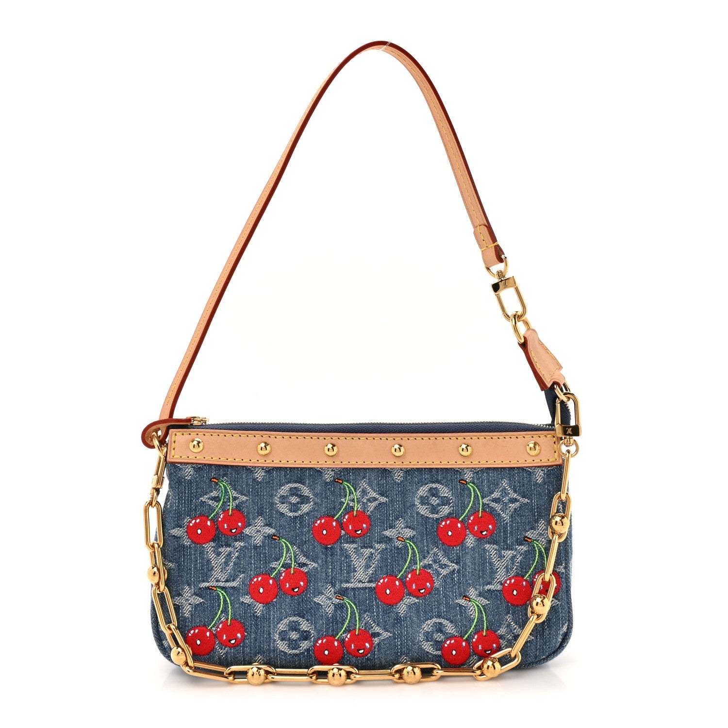 LV X TM Monogram Denim Cerises Pochette Accessories Blue