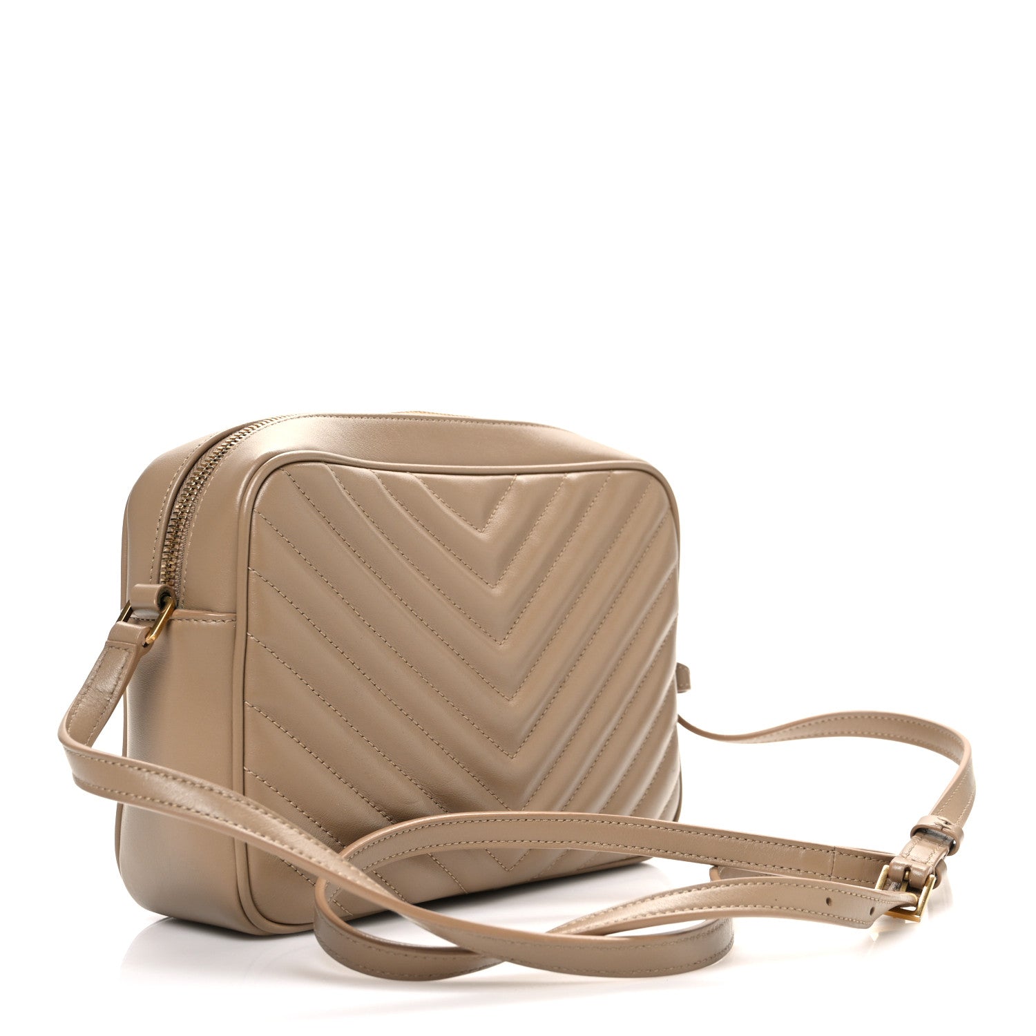 Calfskin Matelasse Monogram Lou Camera Bag Dark Latte