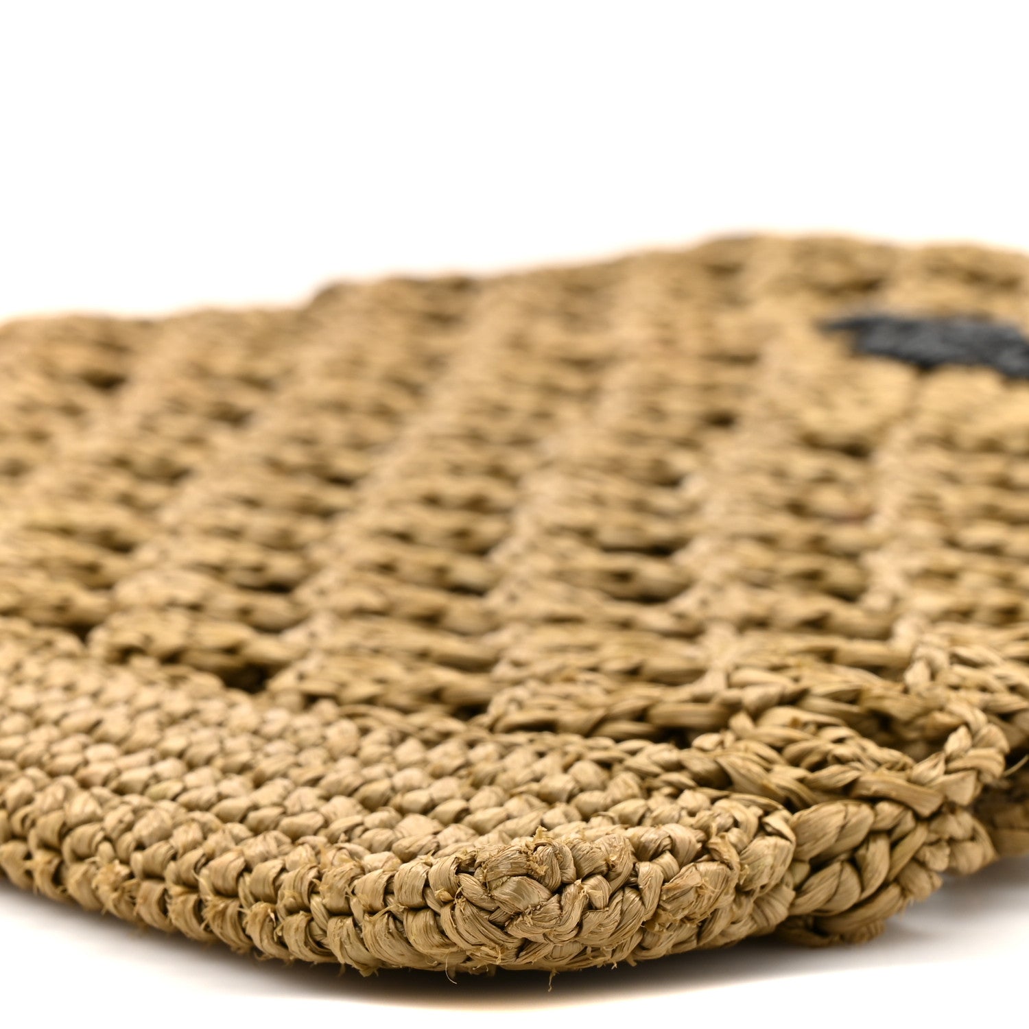 Yarn Raffia Effect Embroidered Logo Tote Oliva