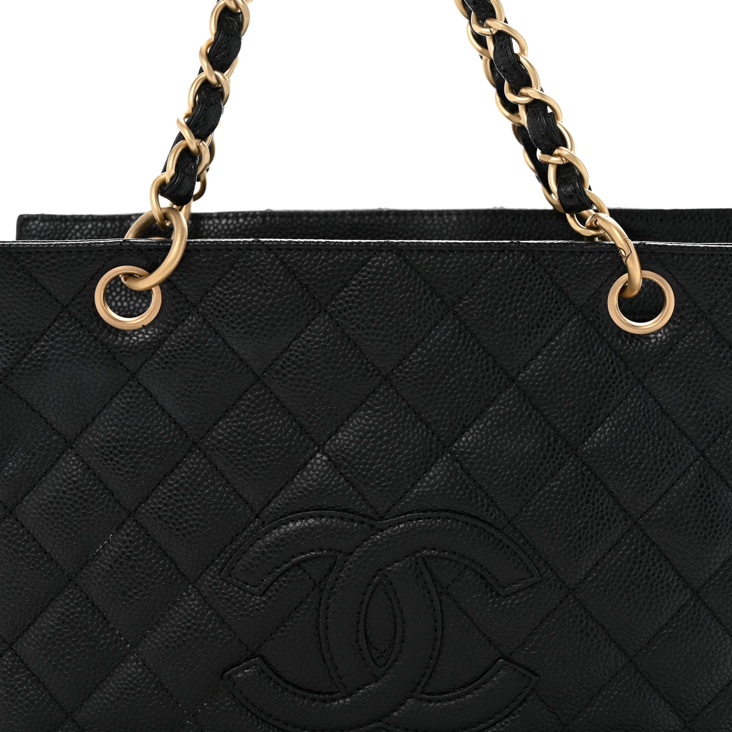 Caviar Quilted Petit Timeless Tote PTT Black