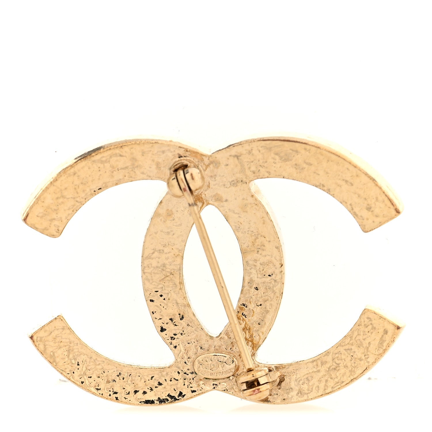 Pearl CC Brooch Gold