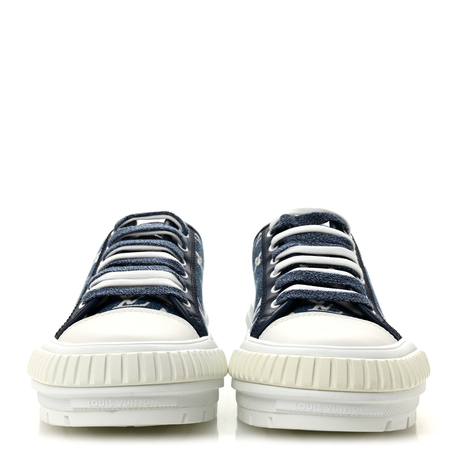 Denim Monogram Squad Sneakers 38.5 Marine