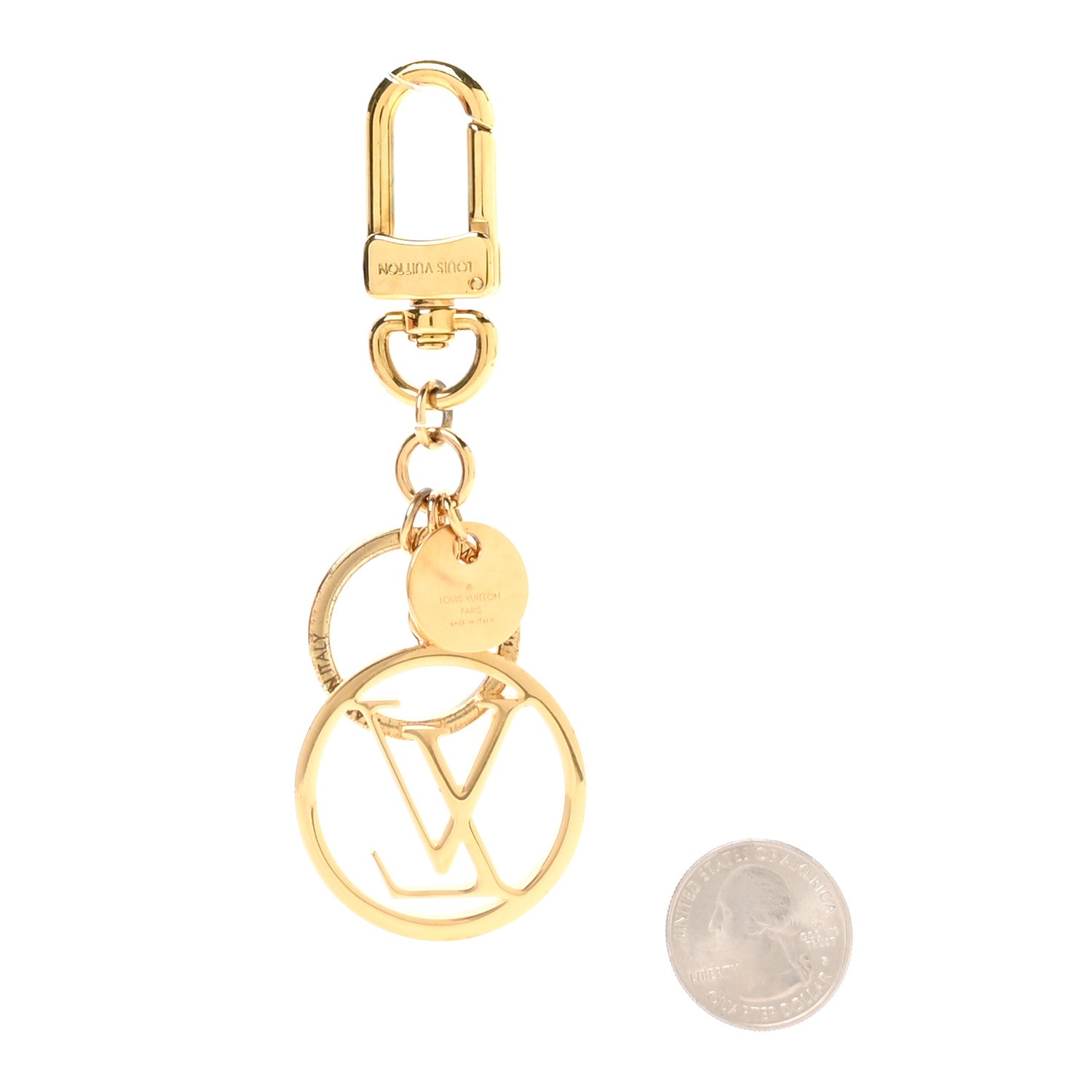LV Circle Bag Charm Key Holder Gold